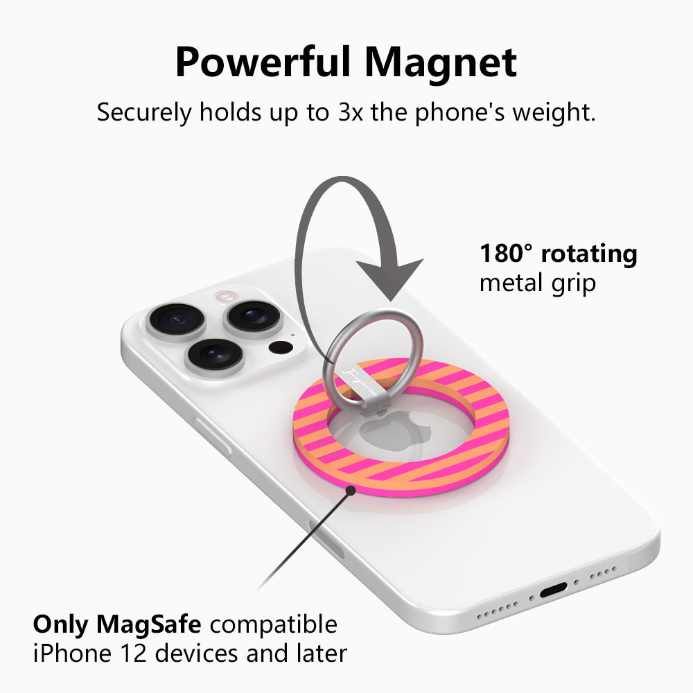 Candy Citrus Stripes Hold It Fancy MagSafe Grip Ring