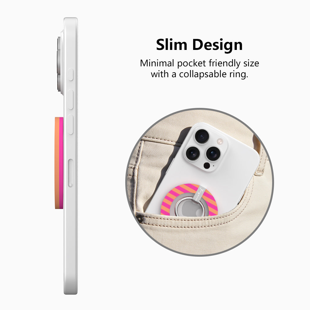 Candy Citrus Stripes Hold It Fancy MagSafe Grip Ring