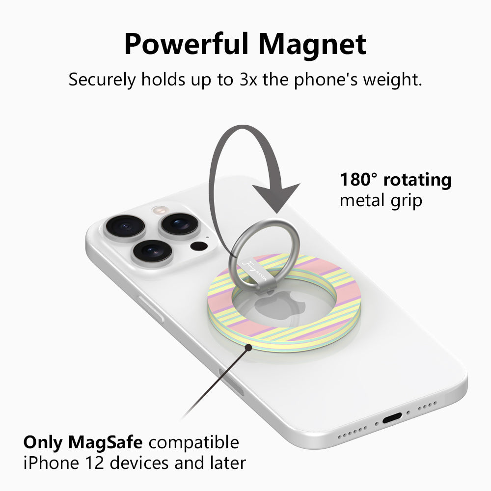 Bubble Gum Stripes Hold It Fancy MagSafe Grip Ring