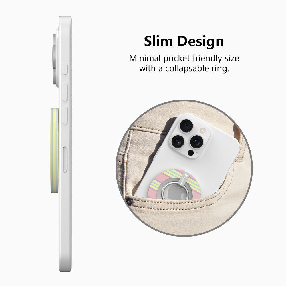 Bubble Gum Stripes Hold It Fancy MagSafe Grip Ring