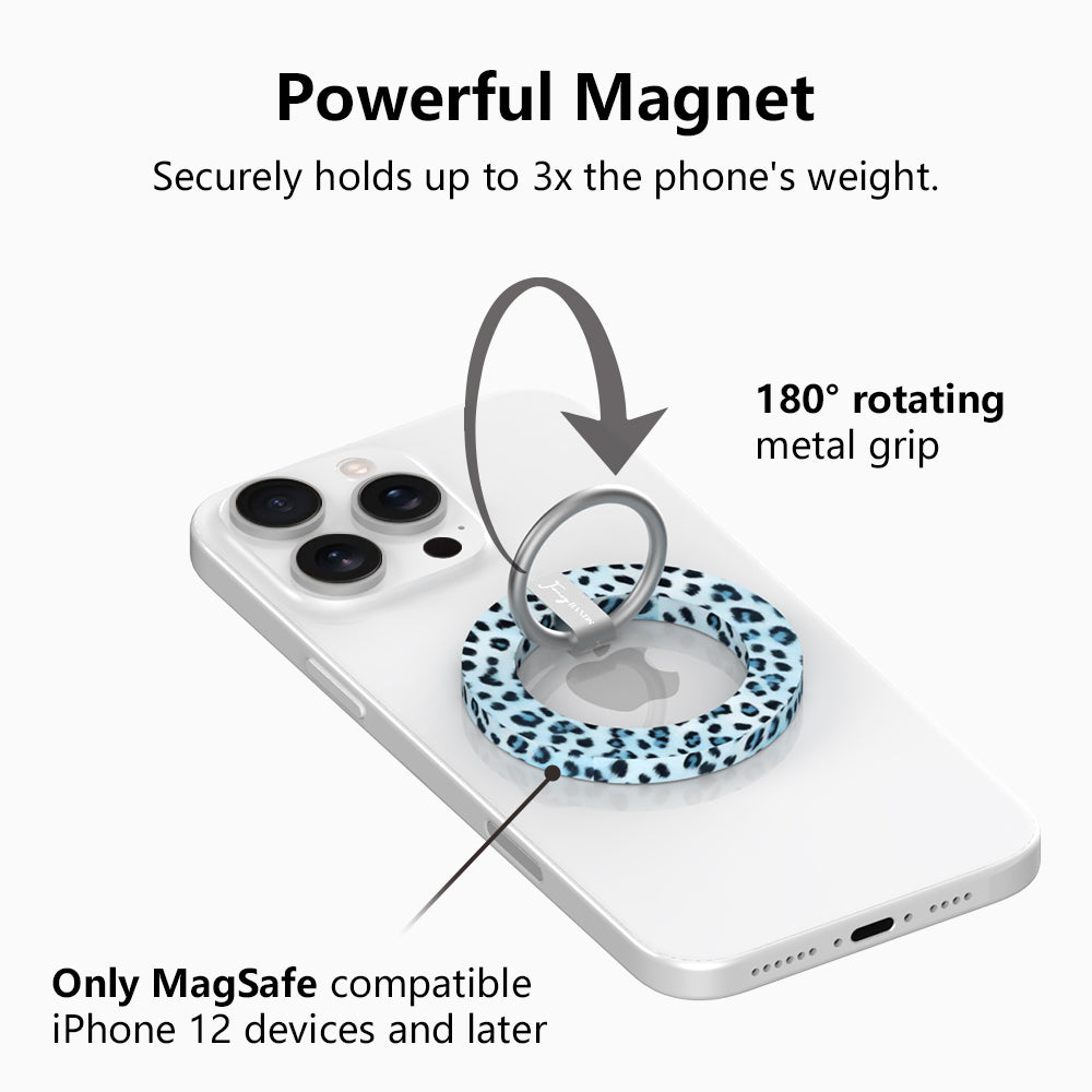 Blue Ice Leopard Hold It Fancy MagSafe Grip Ring