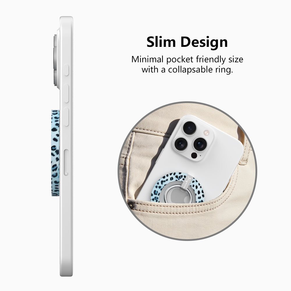 Blue Ice Leopard Hold It Fancy MagSafe Grip Ring