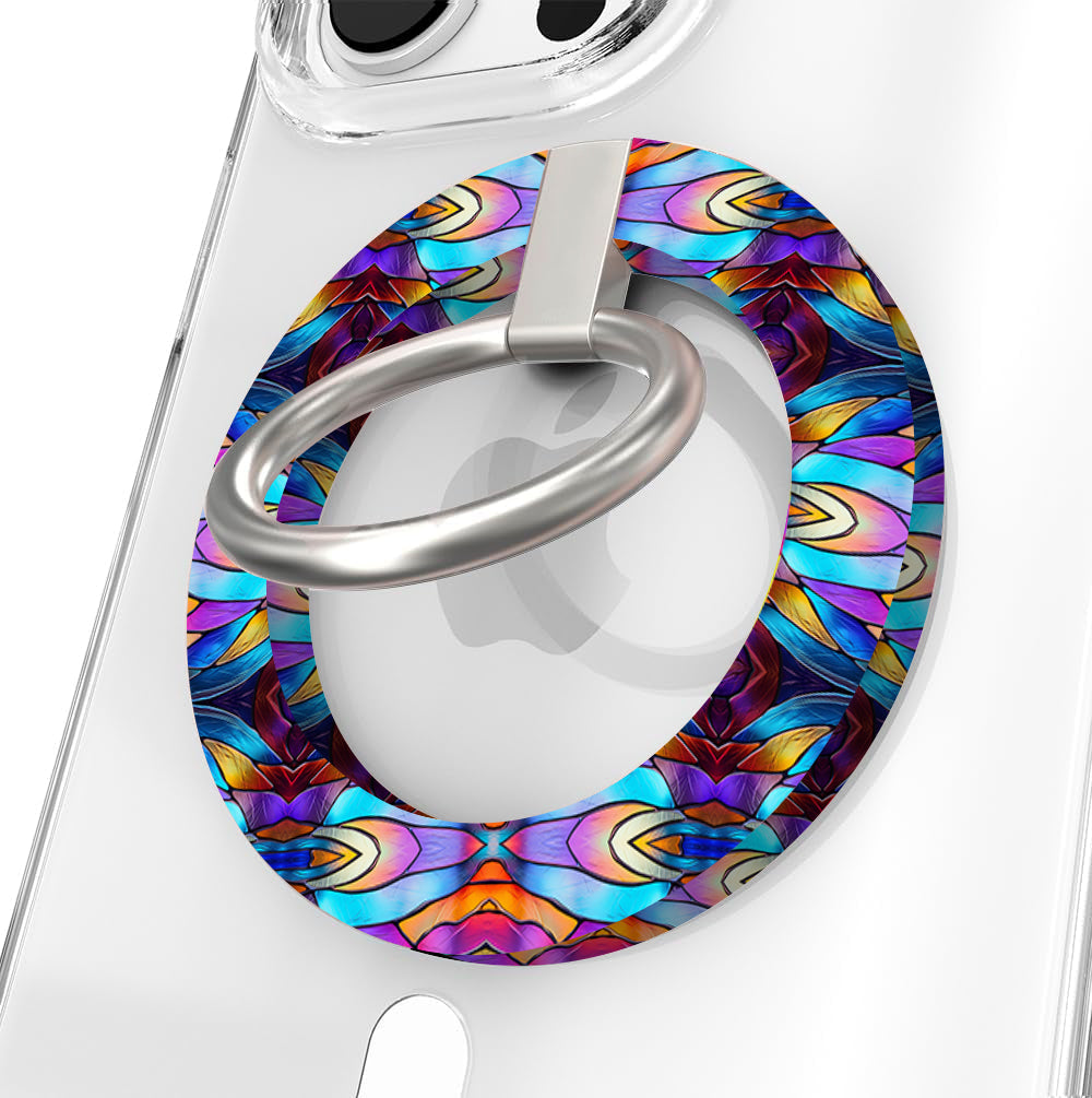 Stained Glass Dreams Hold It Fancy MagSafe Grip Ring
