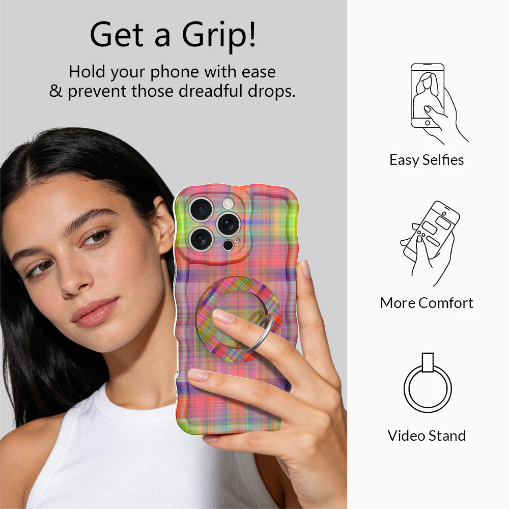 Hazy Tartan Hold It Fancy MagSafe Grip Ring