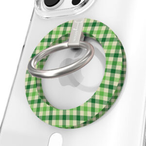 Green Gingham Darling Hold It Fancy MagSafe Grip Ring