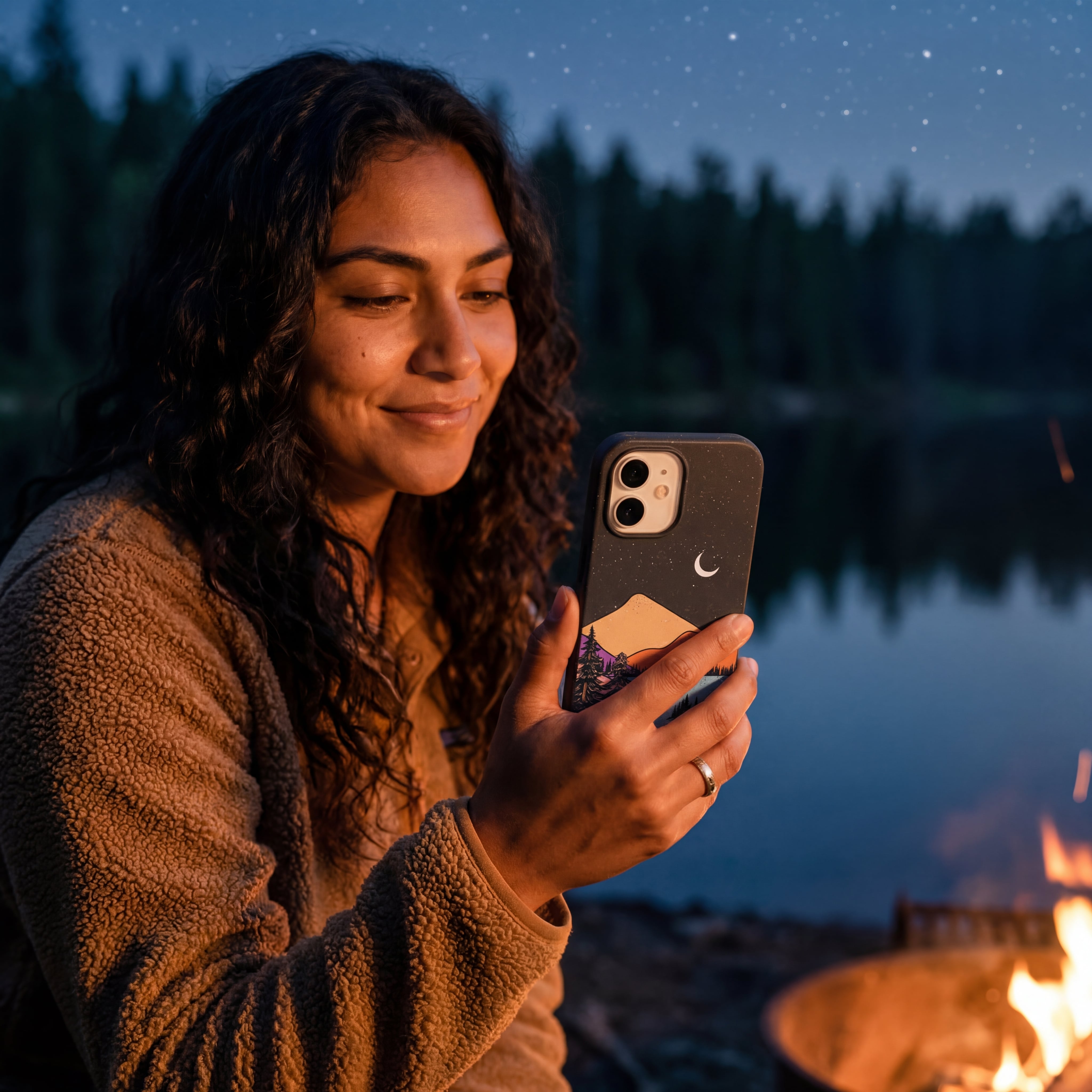 Black Night Trails iPhone 17 Pro Case - Image 2