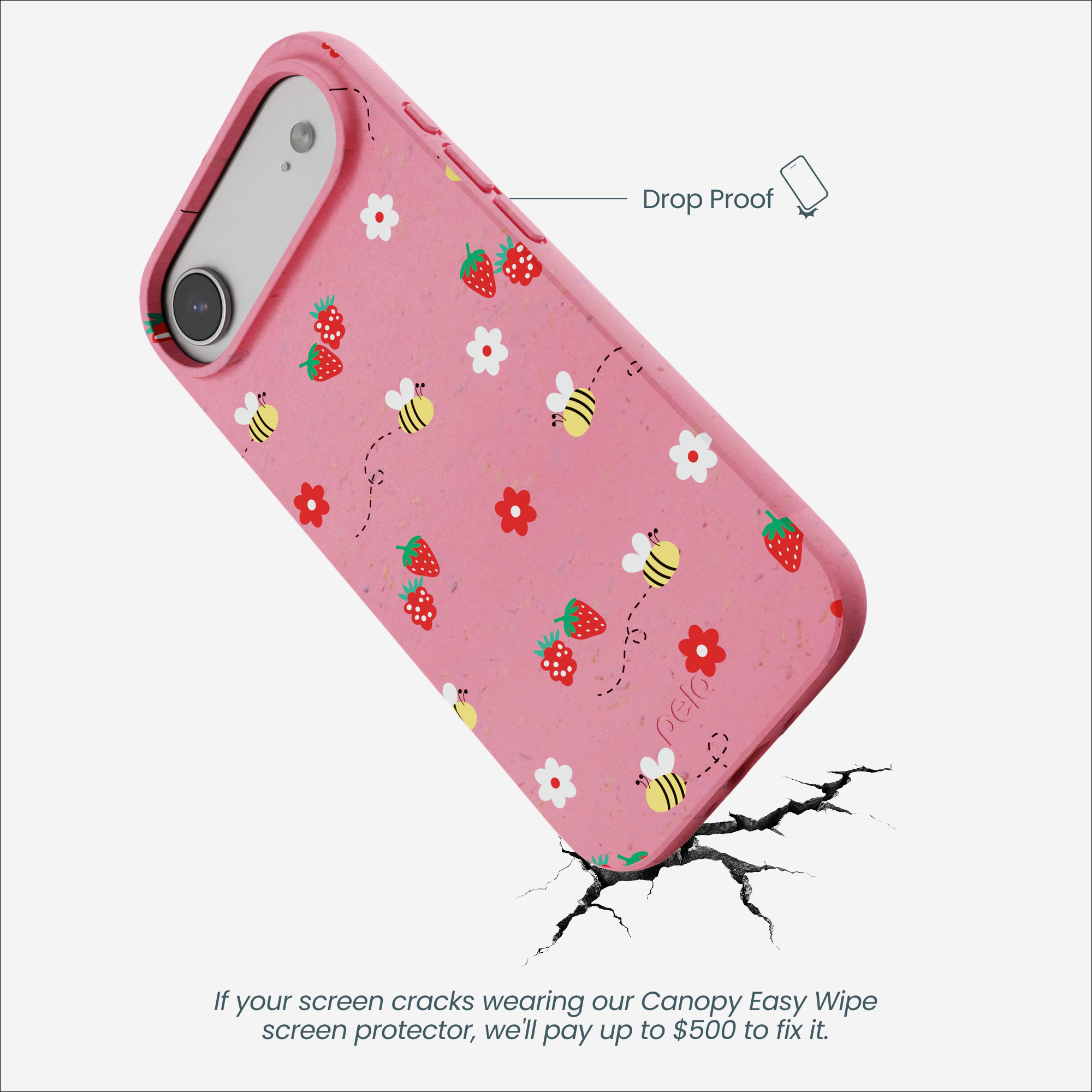 Bubblegum Pink Bees n Berries iPhone Air Case - Image 5
