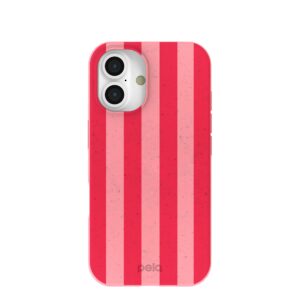 Bubblegum Pink Big Pink Stripes iPhone 16 Case