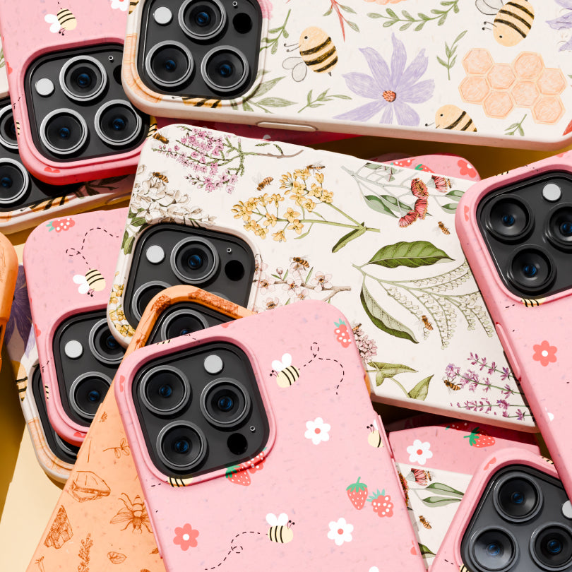 Bubblegum Pink Bees n Berries iPhone Air Case - Image 6