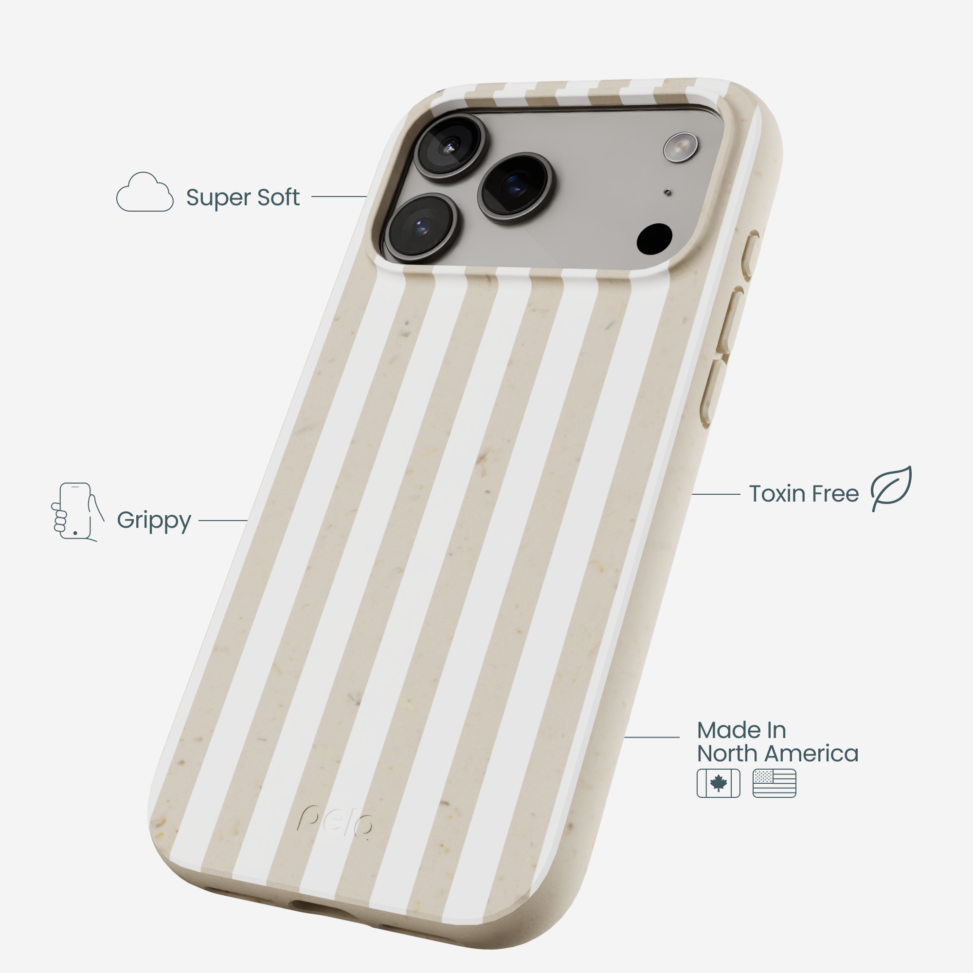London Fog Cappuccino Stripes iPhone 17 Pro Max Case - Image 4