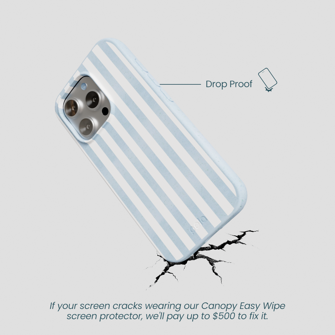 Powder Blue Cloud Stripes iPhone 16 Pro Case - Image 5