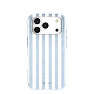 Powder Blue Cloud Stripes iPhone 17 Pro Case