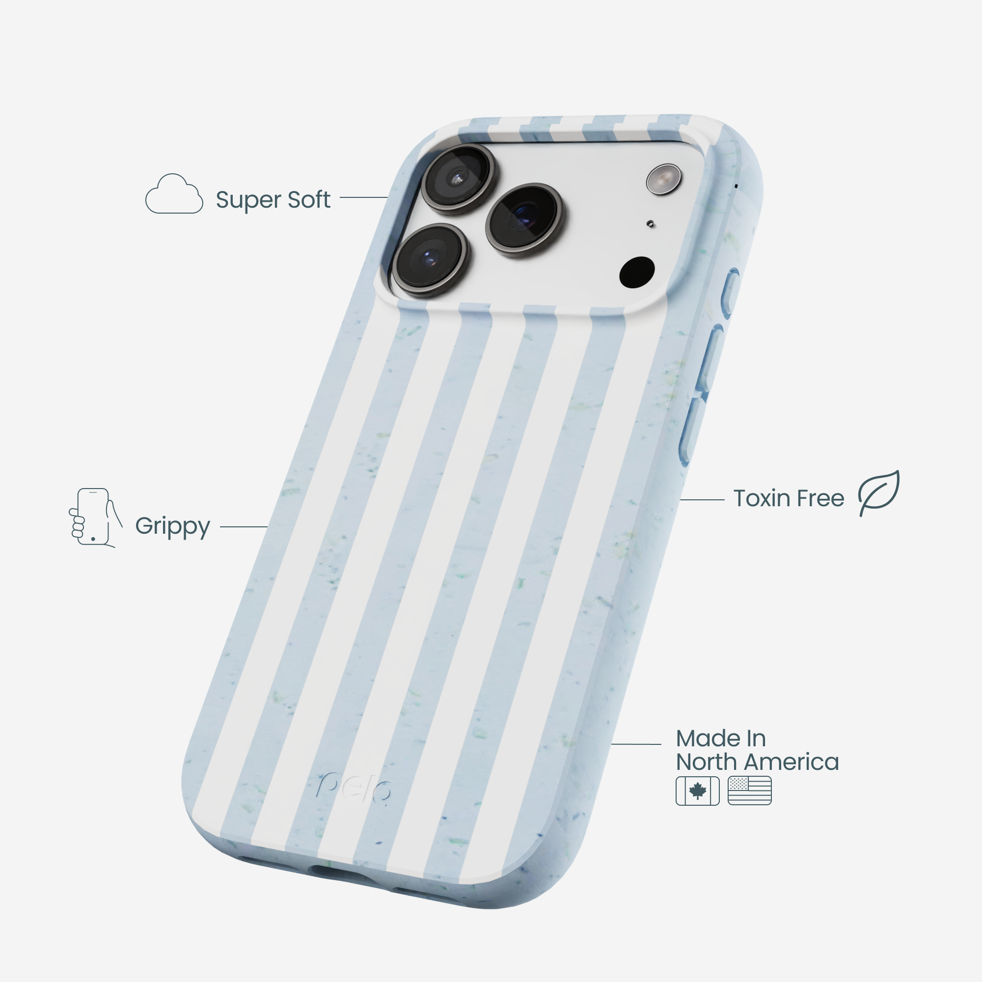 Powder Blue Cloud Stripes iPhone 17 Pro Case - Image 4