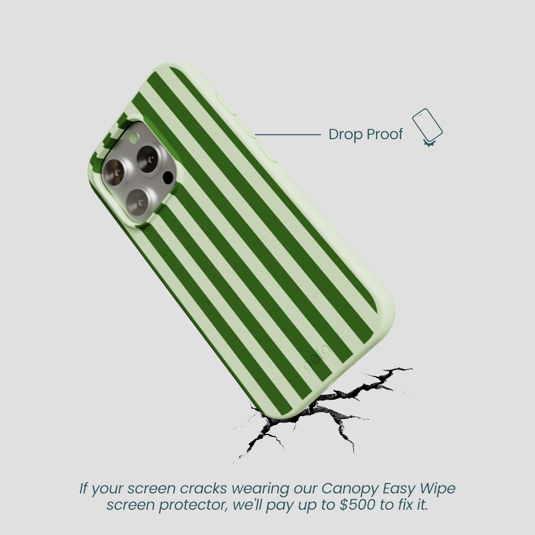 Sage Green Clover Stripes iPhone 16 Pro Case - Image 5