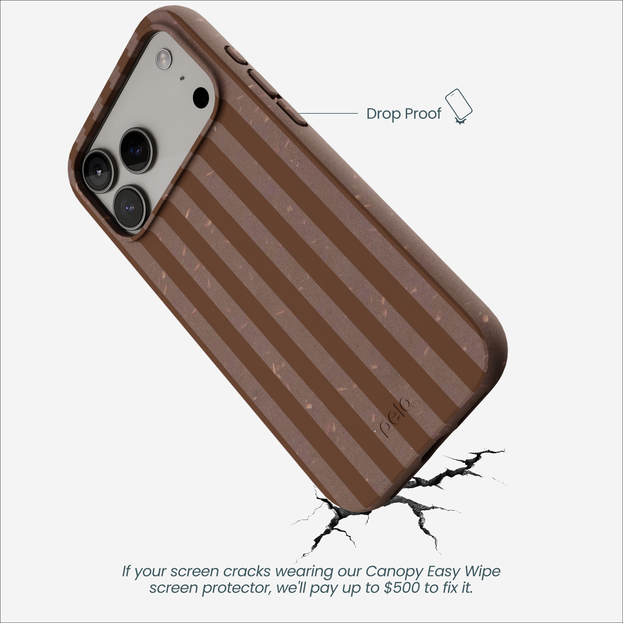 Chocolate Brown Cocoa Stripes iPhone 17 Pro Max Case - Image 5