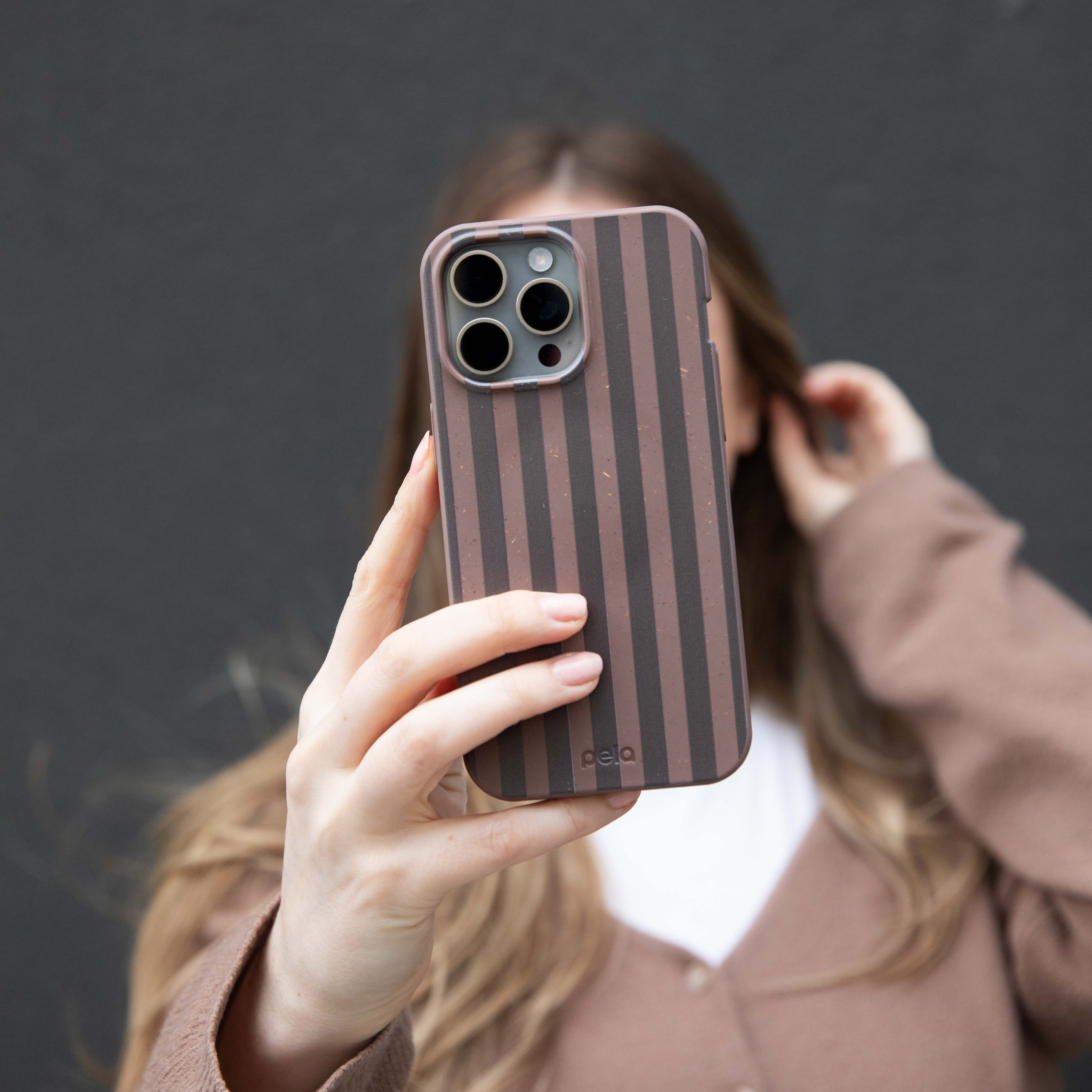 Chocolate Brown Cocoa Stripes iPhone 17 Pro Max Case - Image 6