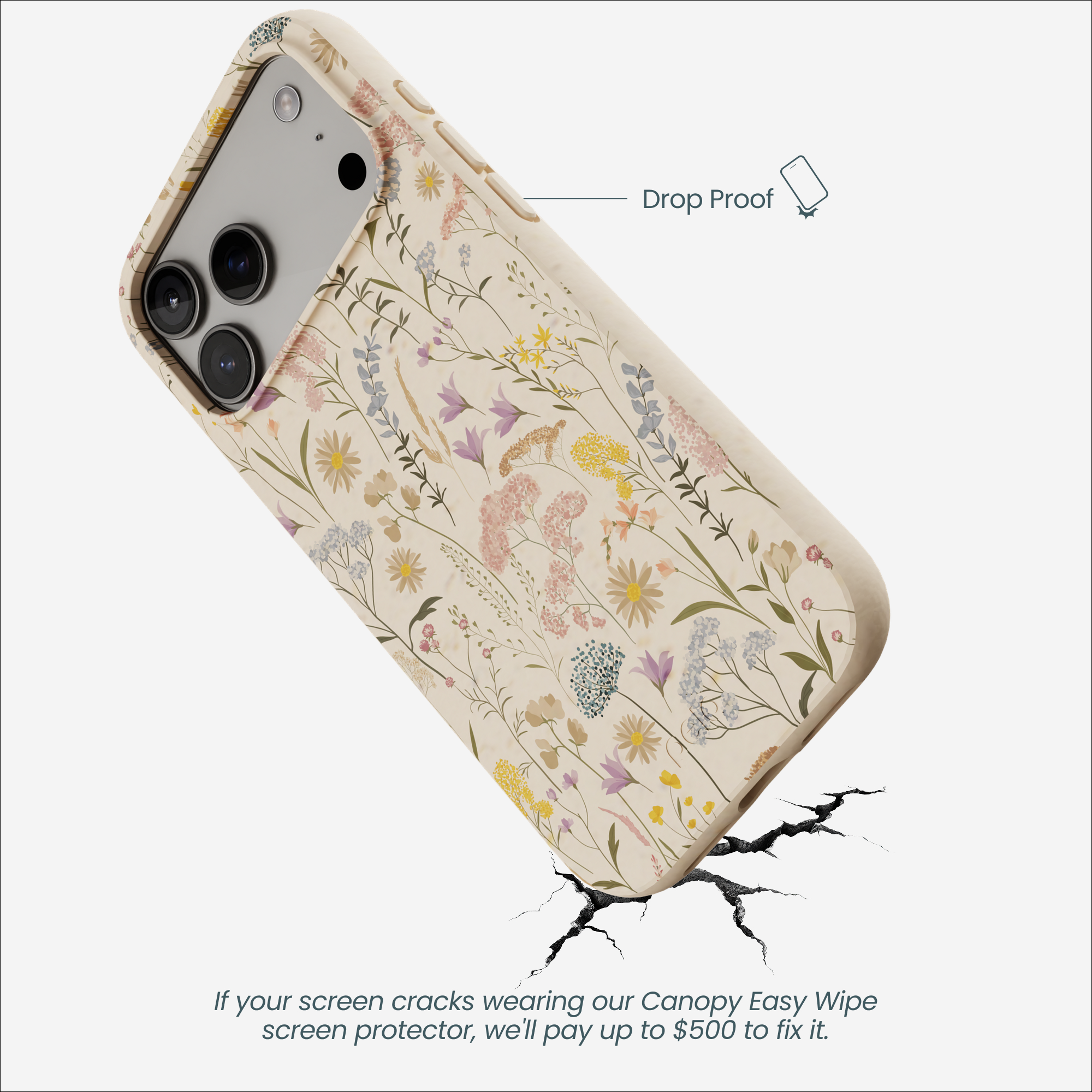 Seashell Dusty Petals iPhone 17 Pro Max Case - Image 5