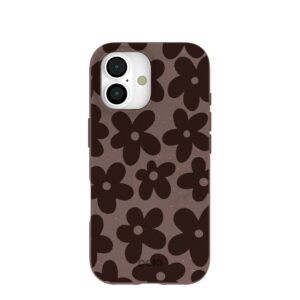 Chocolate Brown Earthy Blooms iPhone 17 Case