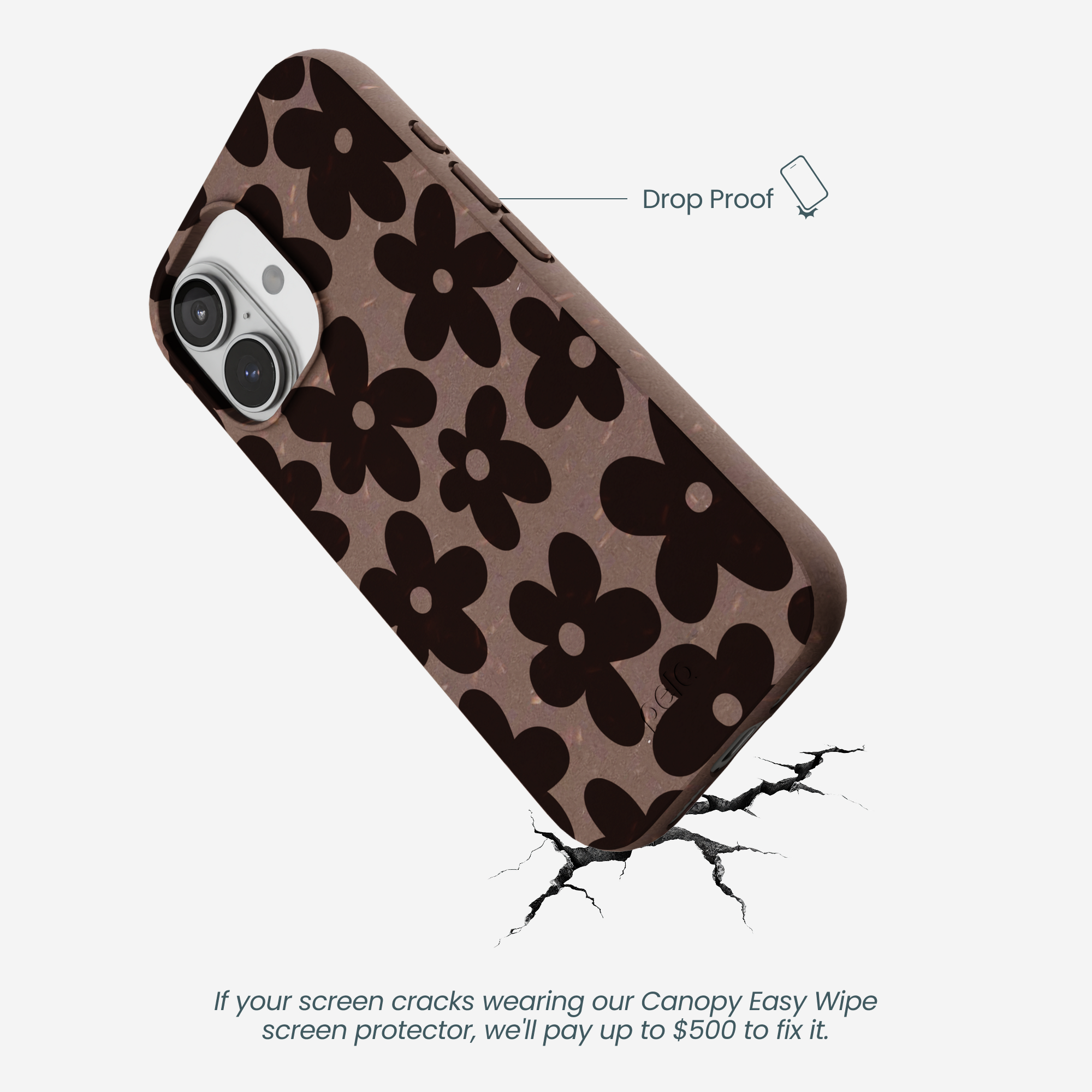 Chocolate Brown Earthy Blooms iPhone 17 Case - Image 5