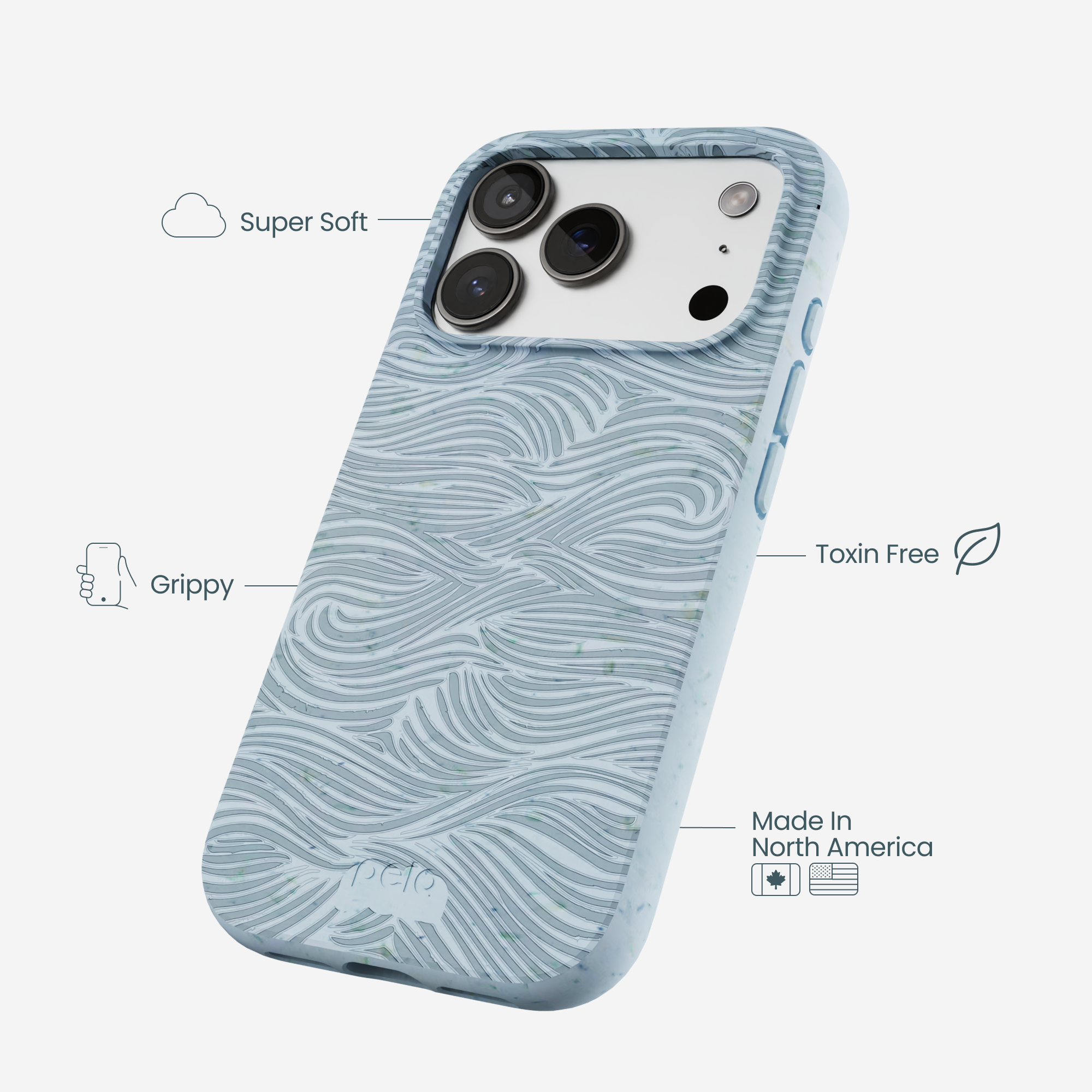 Powder Blue Ebb and Flow iPhone 17 Pro Case - Image 4
