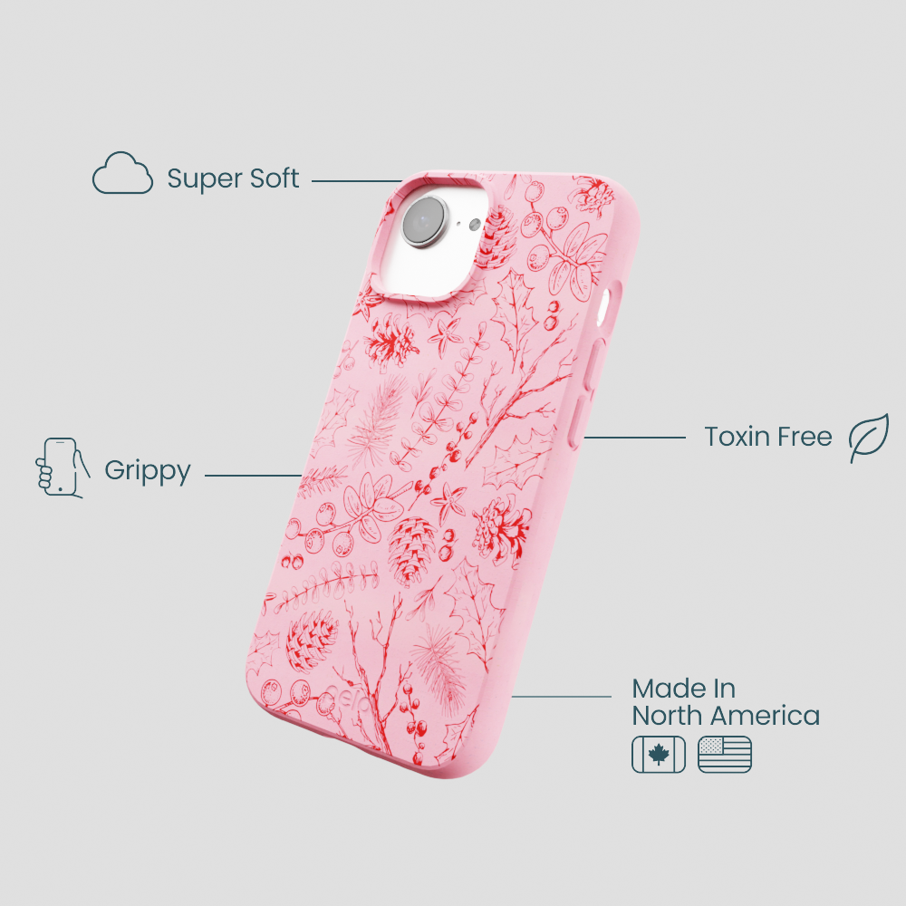 Bubblegum Pink Festive Forest iPhone 16e/17e Case - Image 4