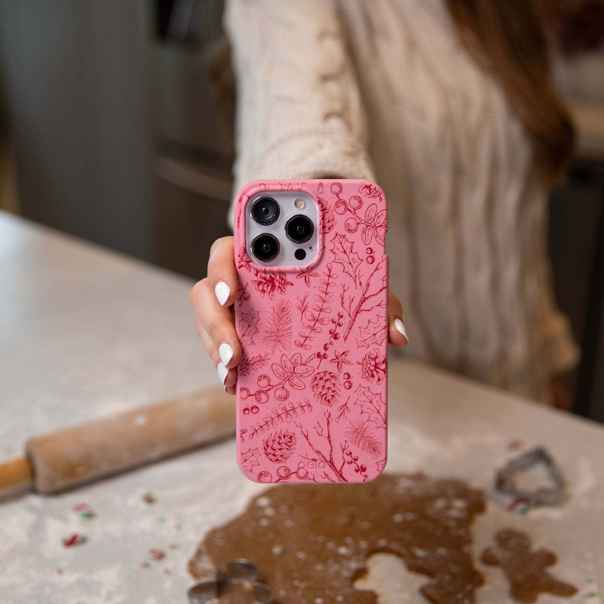 Bubblegum Pink Festive Forest iPhone 16e/17e Case - Image 6