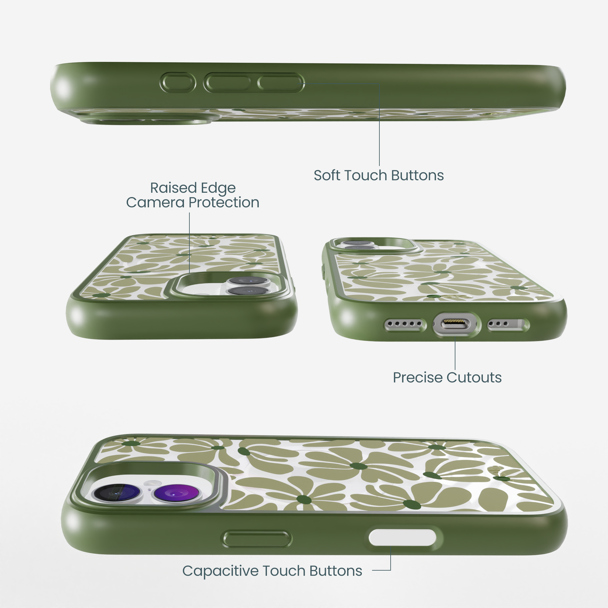 Clear Funky Flora iPhone 17 Case With Forest Floor Ridge (MagSafe included) - Image 3