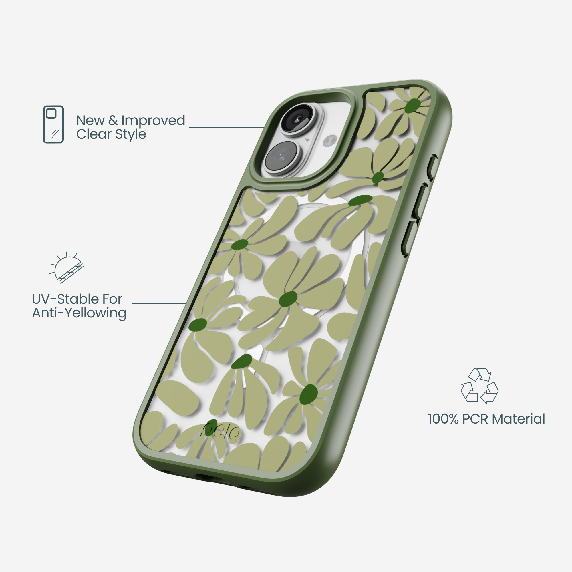 Clear Funky Flora iPhone 17 Case With Forest Floor Ridge (MagSafe included) - Image 4