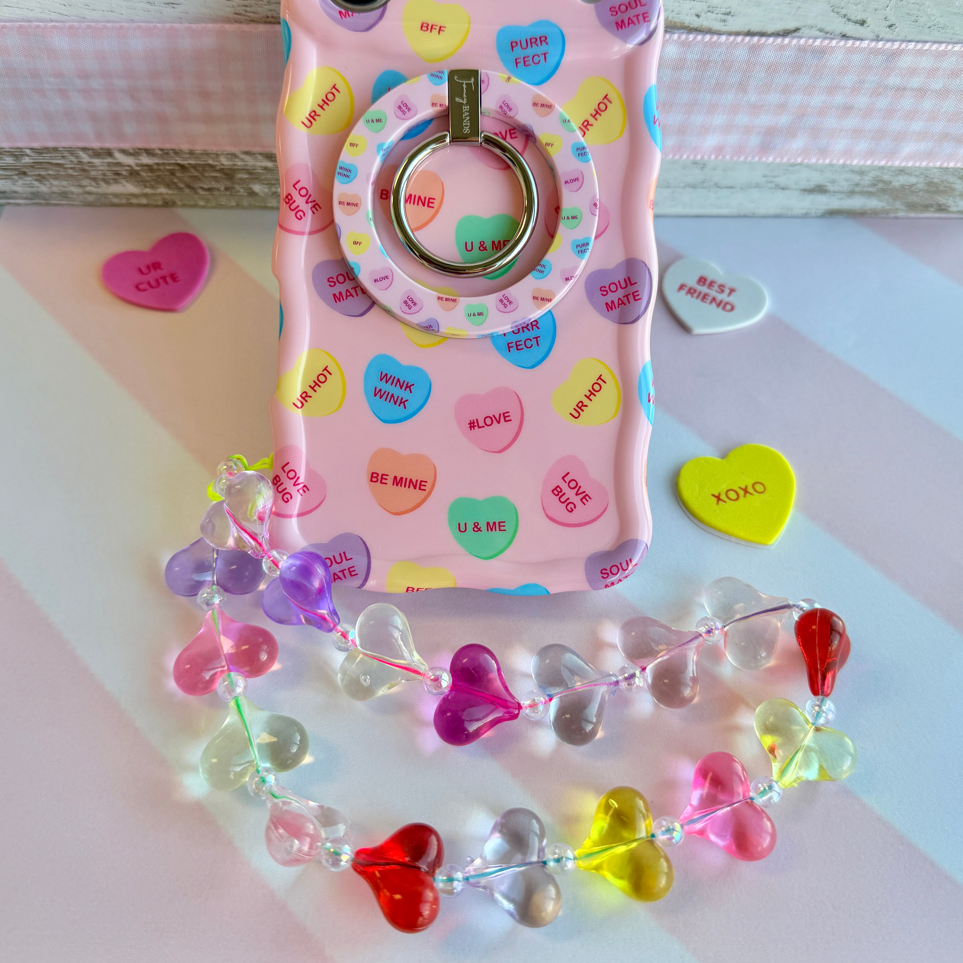 Candy Hearts Fancy Phone Charm