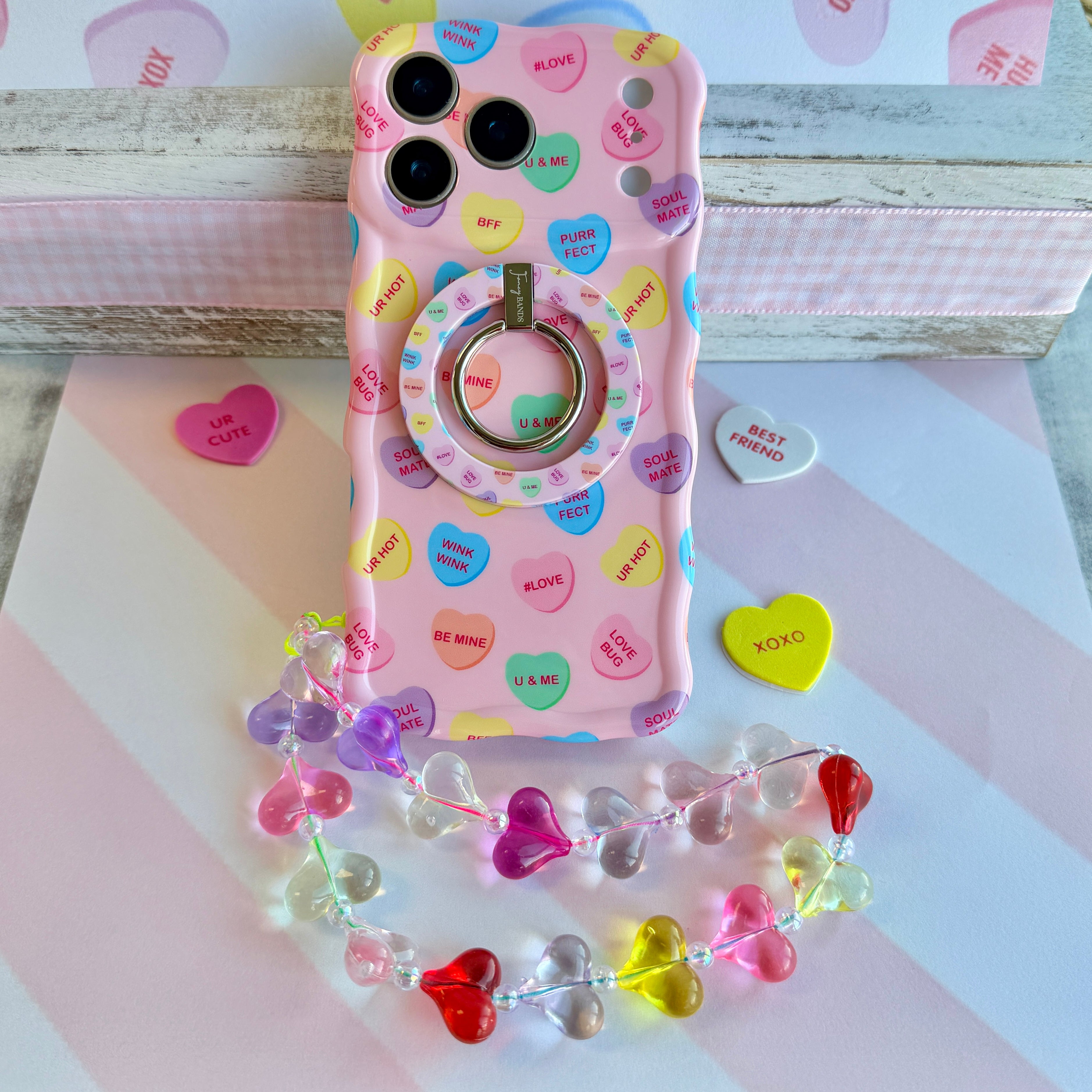 Candy Hearts Fancy Phone Charm