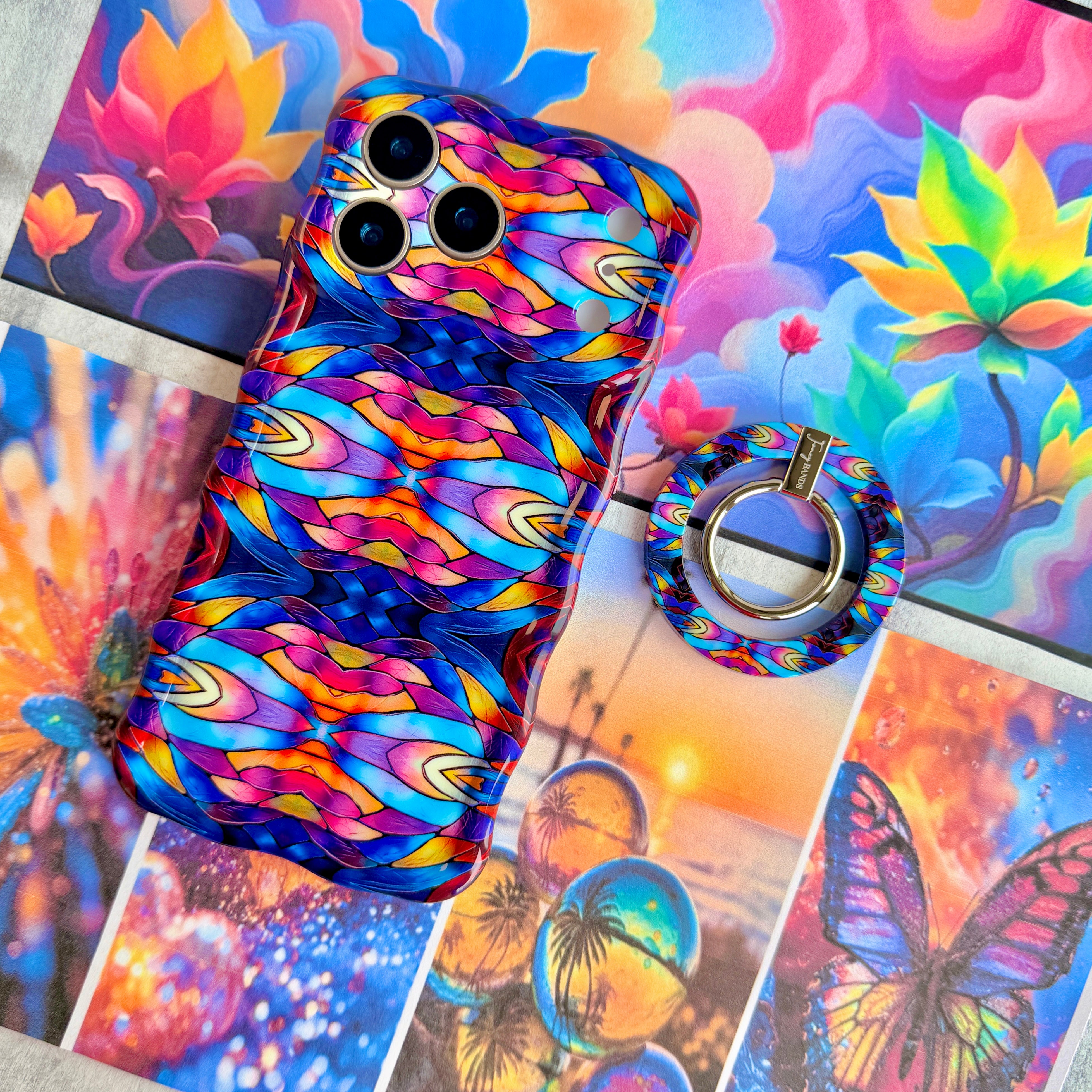 Stained Glass Dreams Hold It Fancy MagSafe Grip Ring