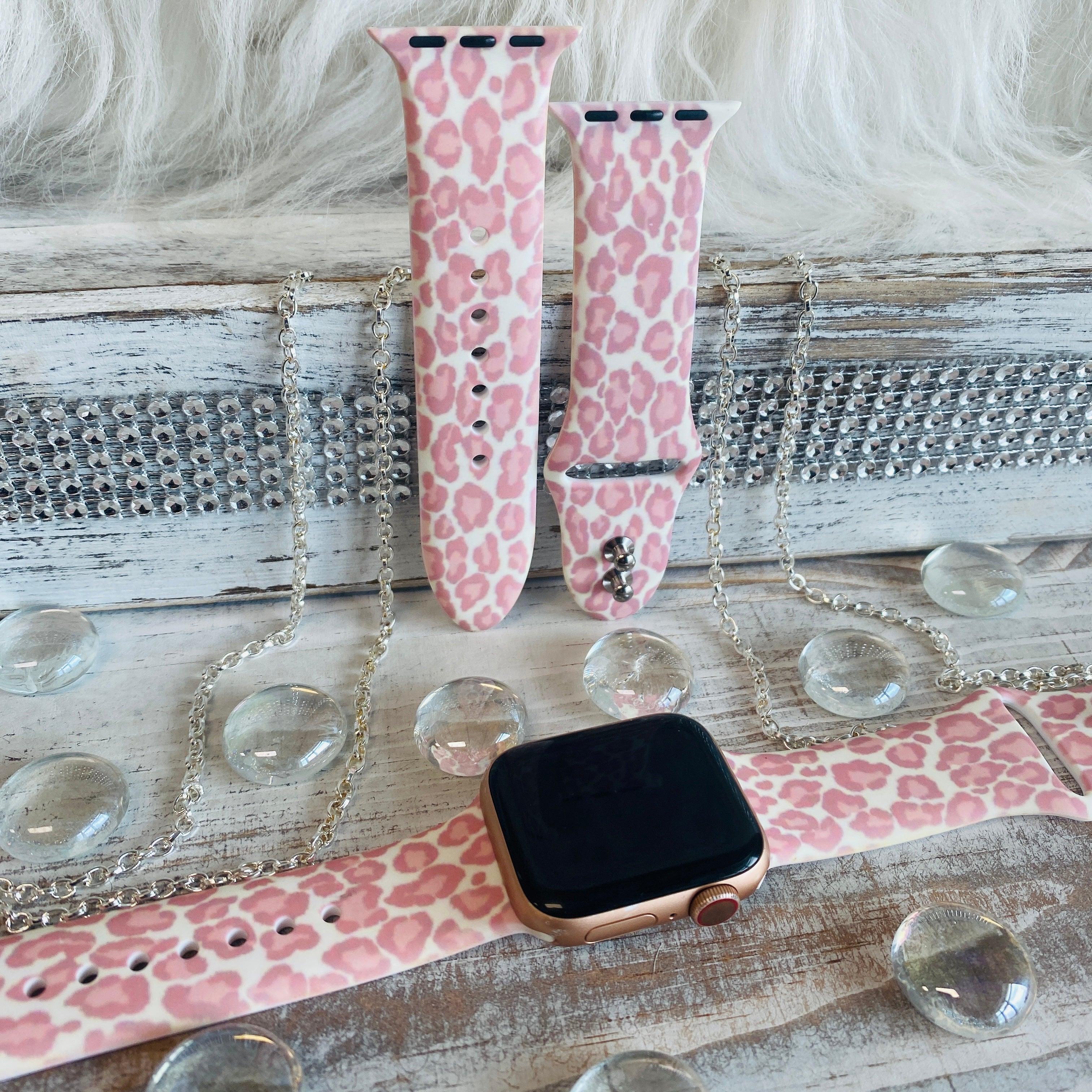 Blush Leopard Print Silicone Band For Apple Watch