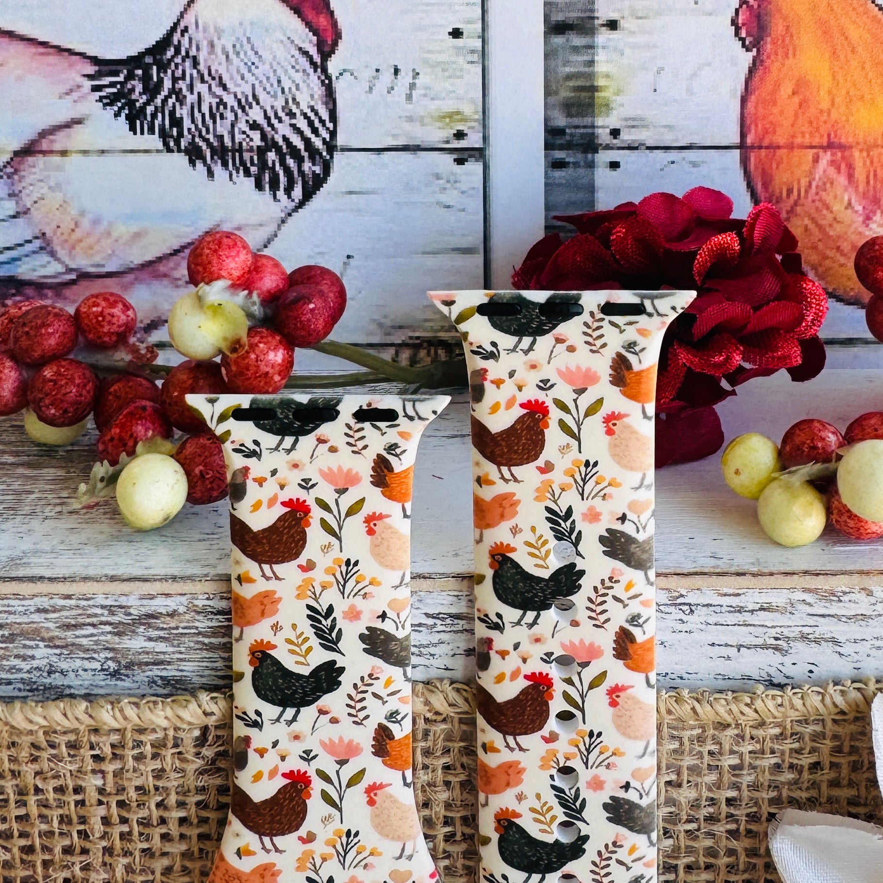 Cluckin' Cute Print Silicone Band For Apple Watch