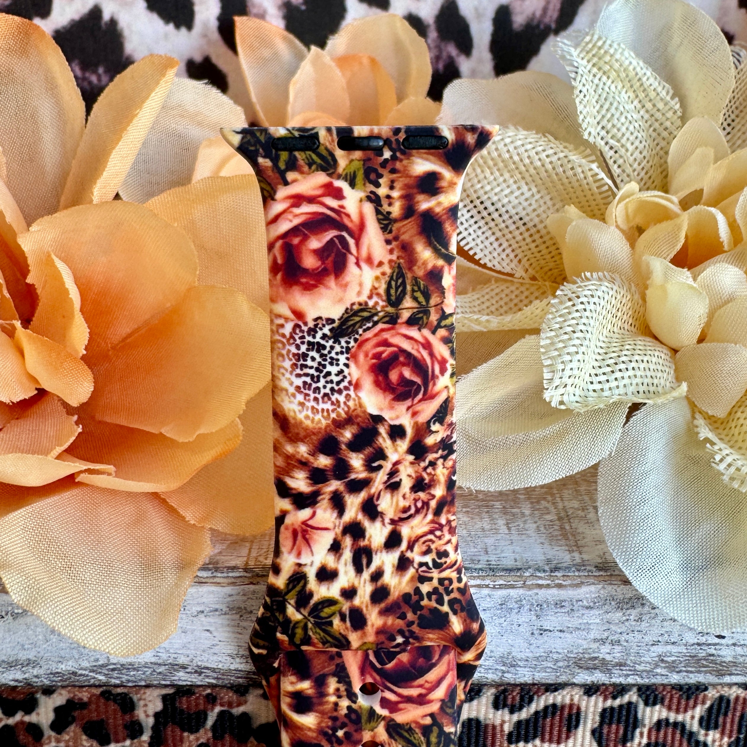 Savage Rose Print Silicone Band For Apple Watch