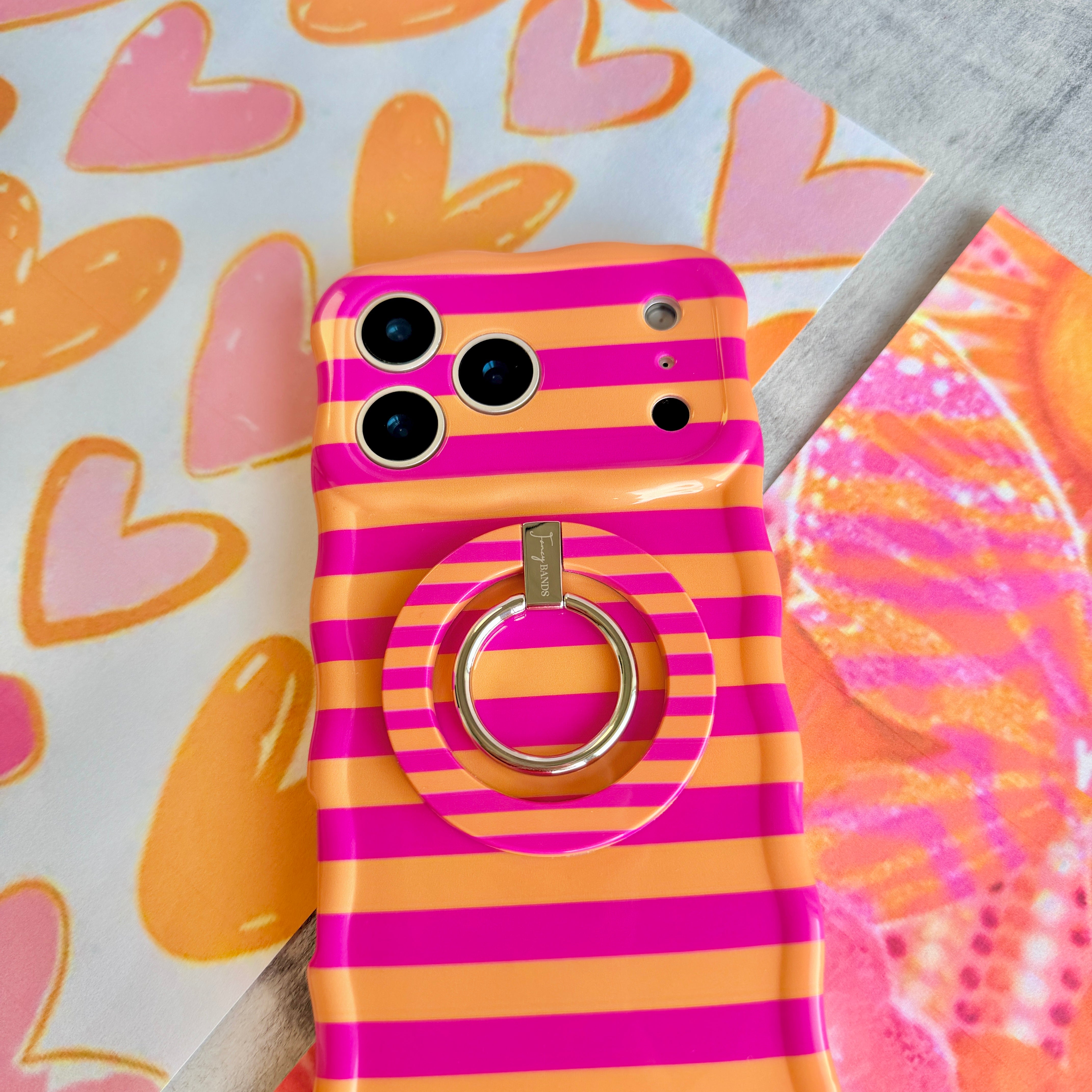 Candy Citrus Stripes Hold It Fancy MagSafe Grip Ring