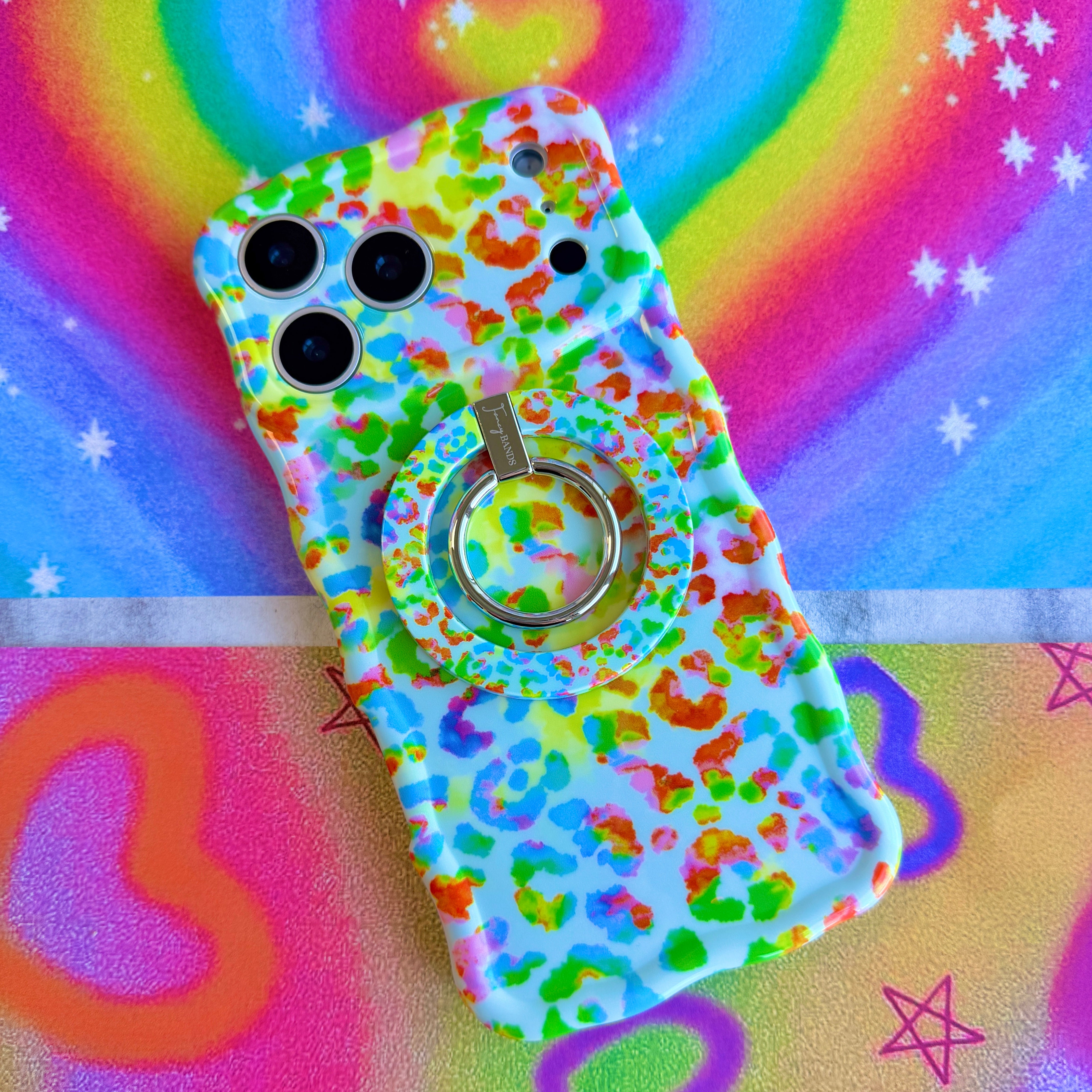 Rainbow Roar Leopard Hold It Fancy MagSafe Grip Ring
