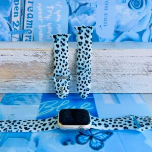 Blue Ice Leopard Print Silicone Band For Apple Watch