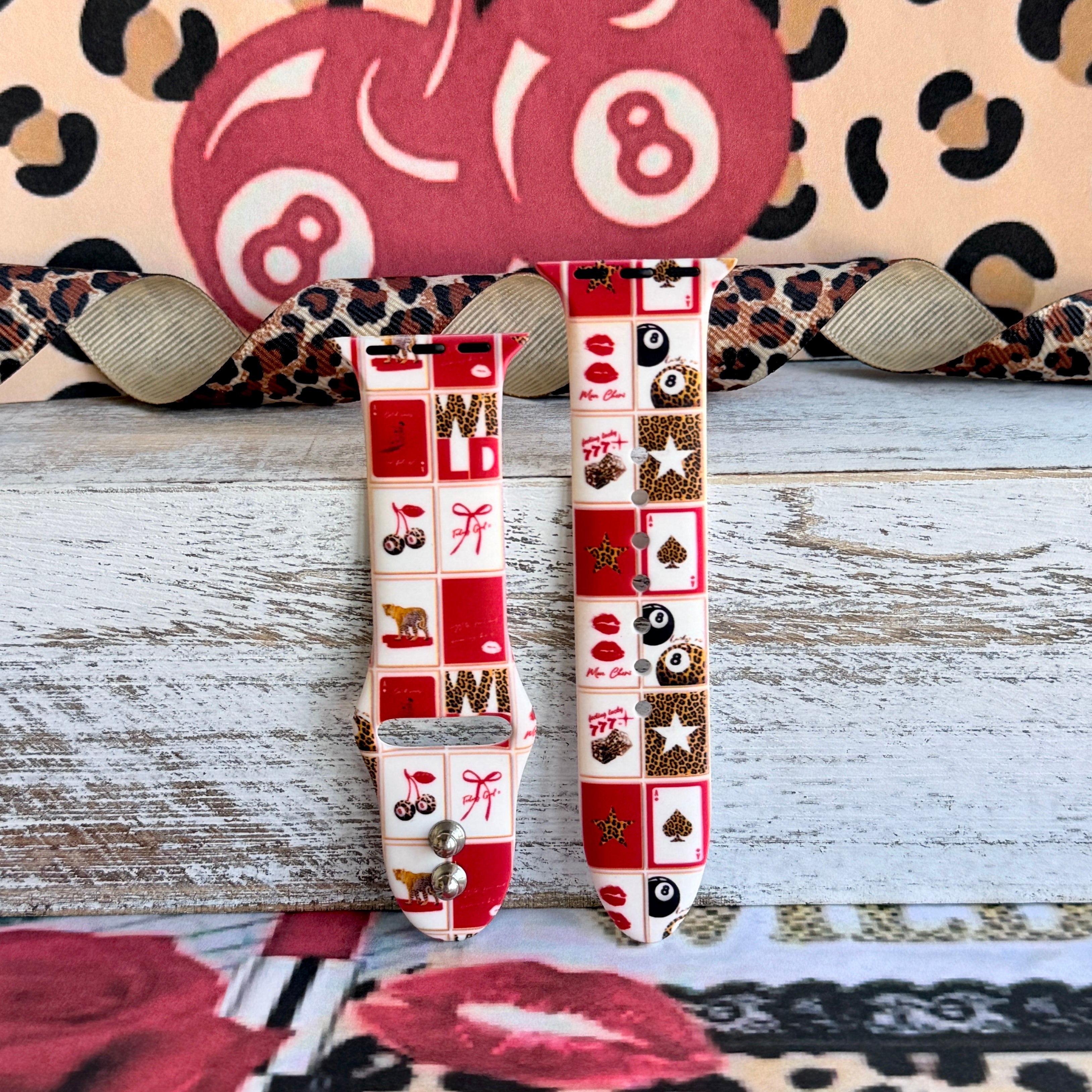 Wild Cherry Print Silicone Band For Apple Watch