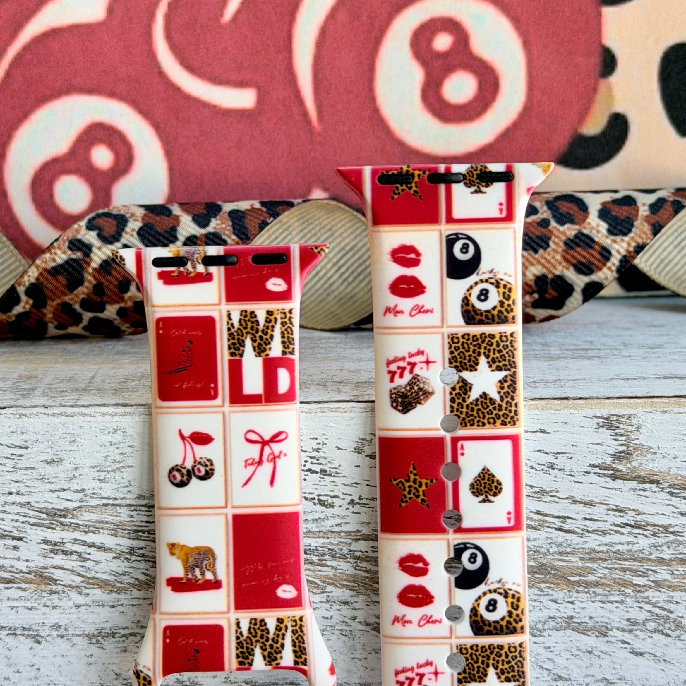 Wild Cherry Print Silicone Band For Apple Watch