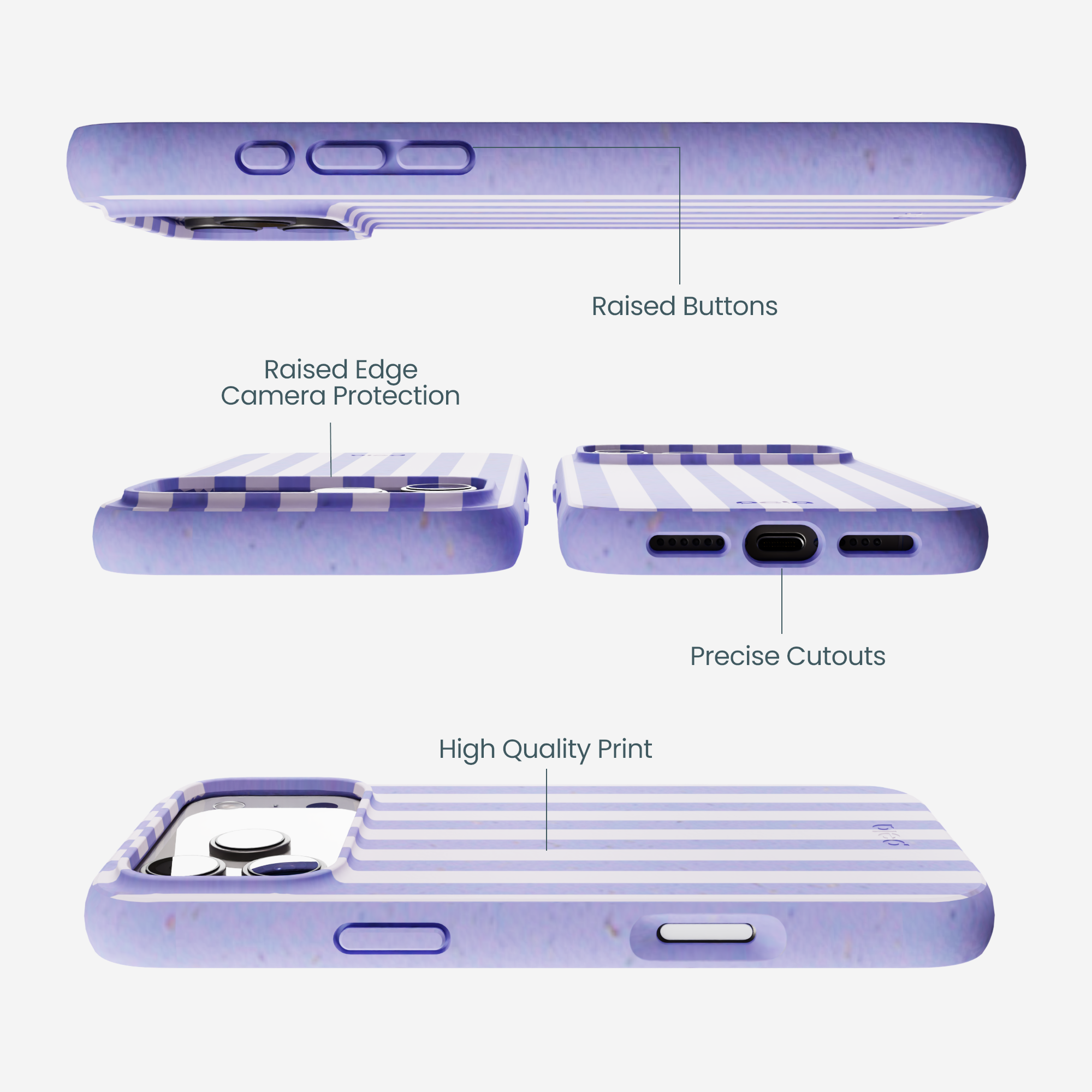 Lavender Lilac Stripes iPhone 17 Pro Max Case - Image 3