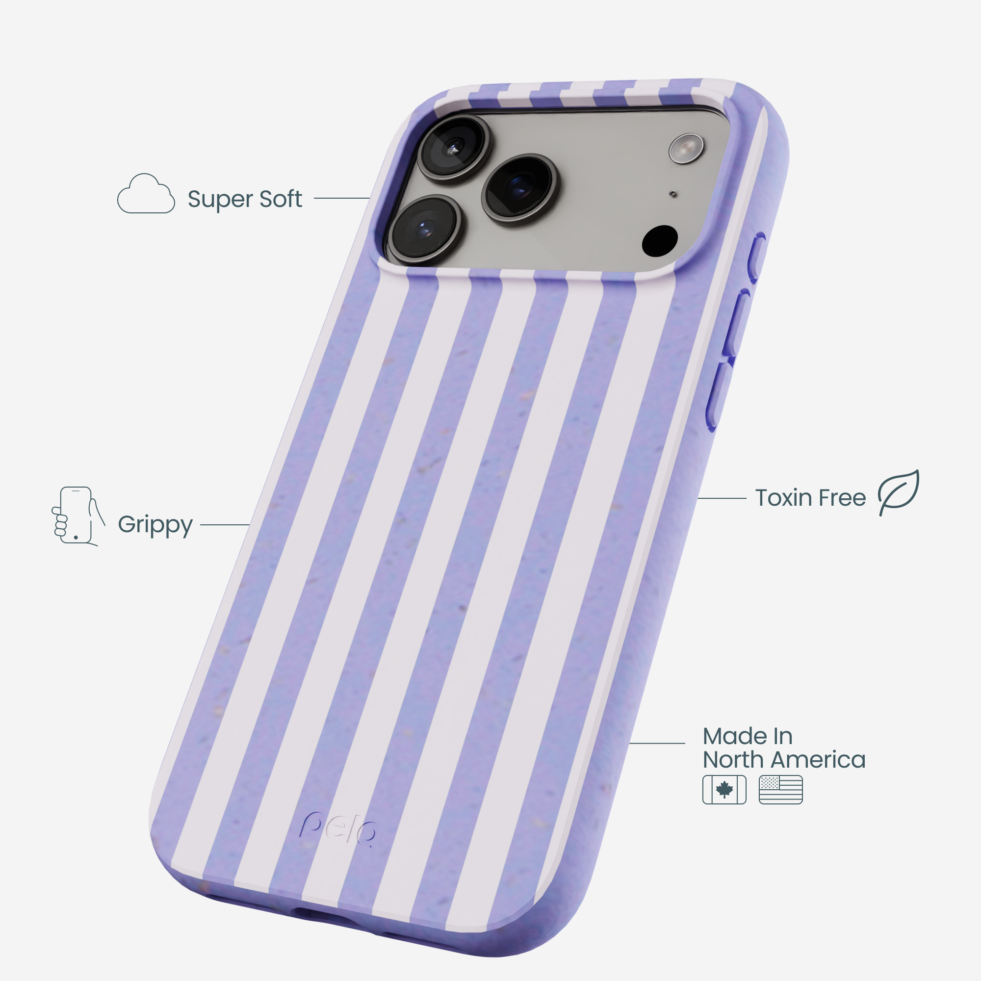 Lavender Lilac Stripes iPhone 17 Pro Max Case - Image 4