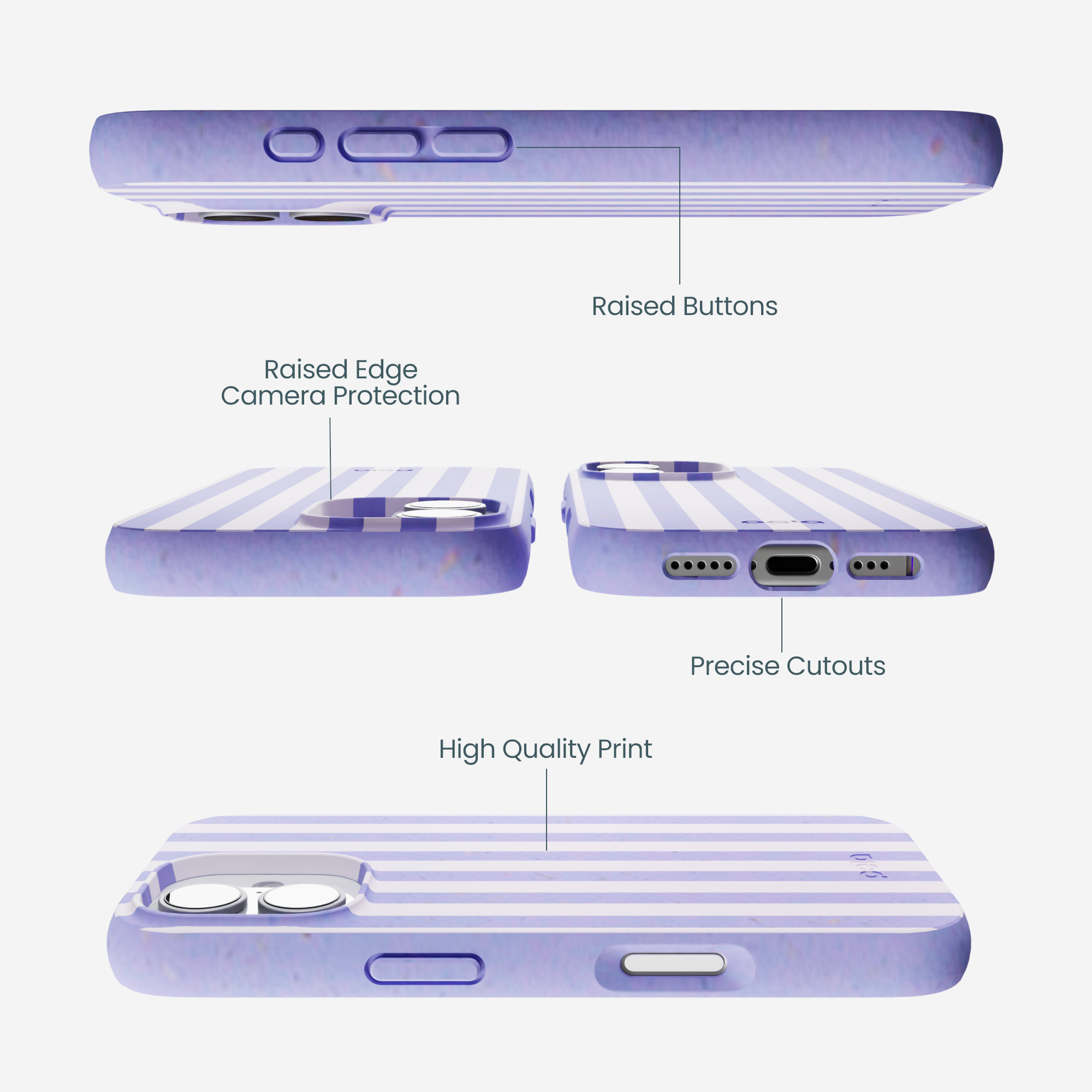 Lavender Lilac Stripes iPhone 17 Case - Image 3