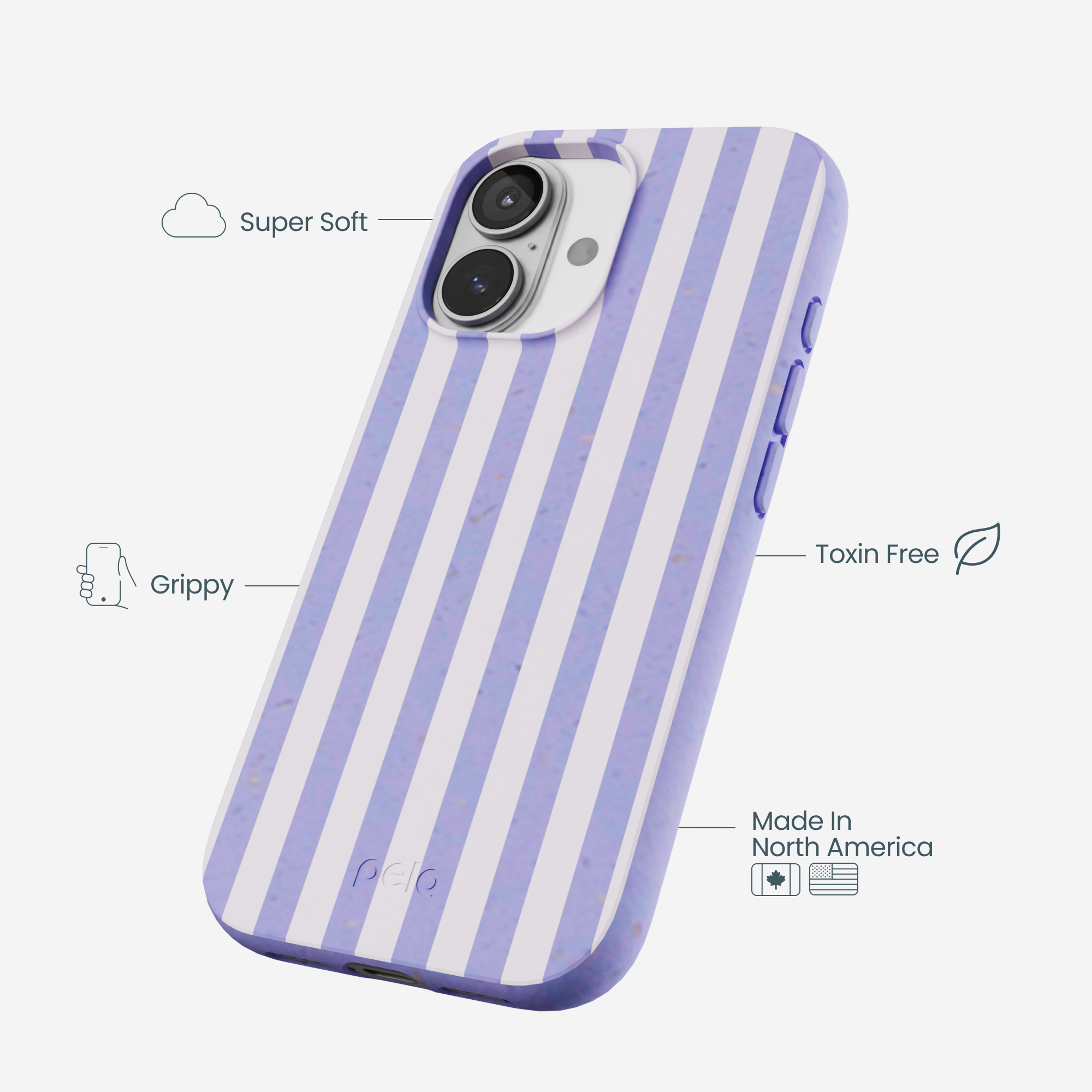 Lavender Lilac Stripes iPhone 17 Case - Image 4