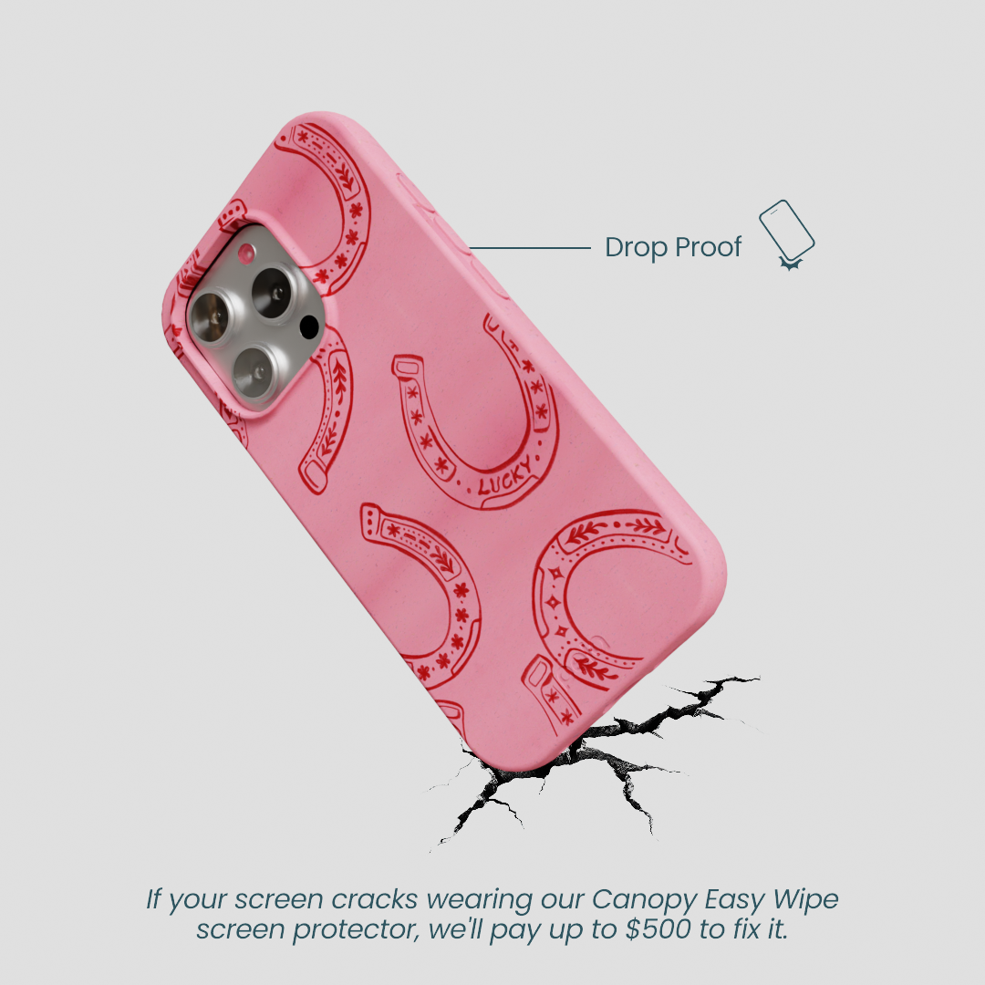 Bubblegum Pink Lucky Horseshoe iPhone 16 Pro Case - Image 5