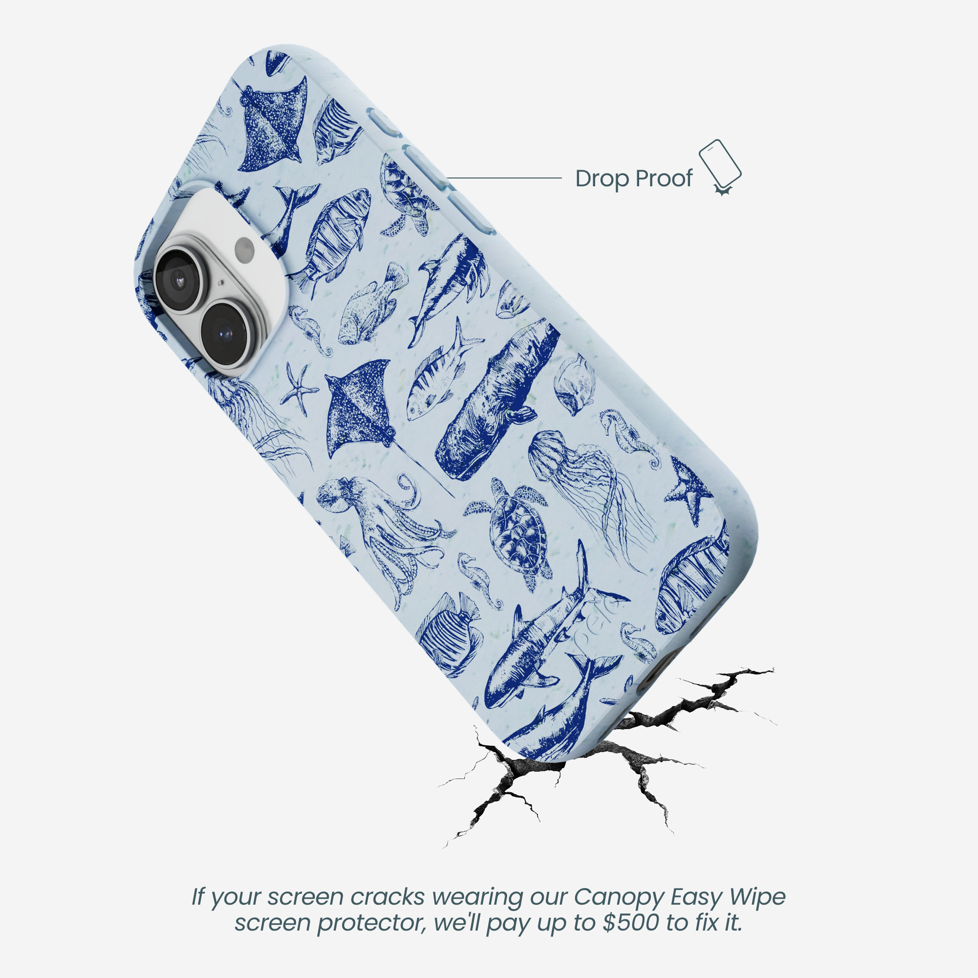 Powder Blue Marine Life iPhone 17 Case - Image 5