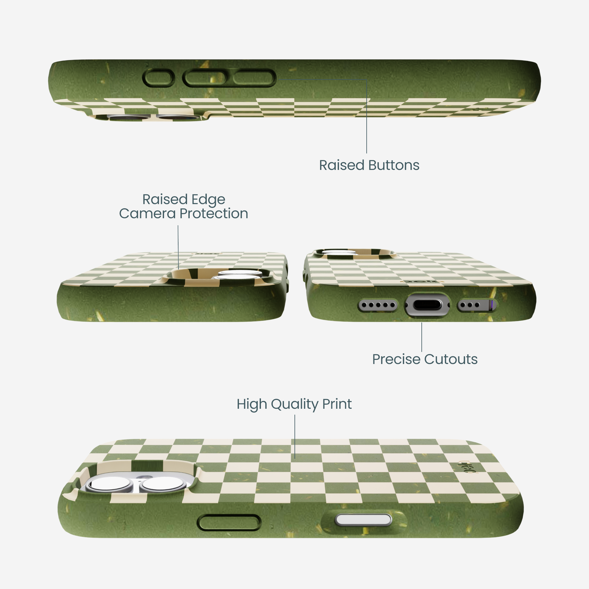 Forest Floor Matcha Check iPhone 17 Case - Image 3