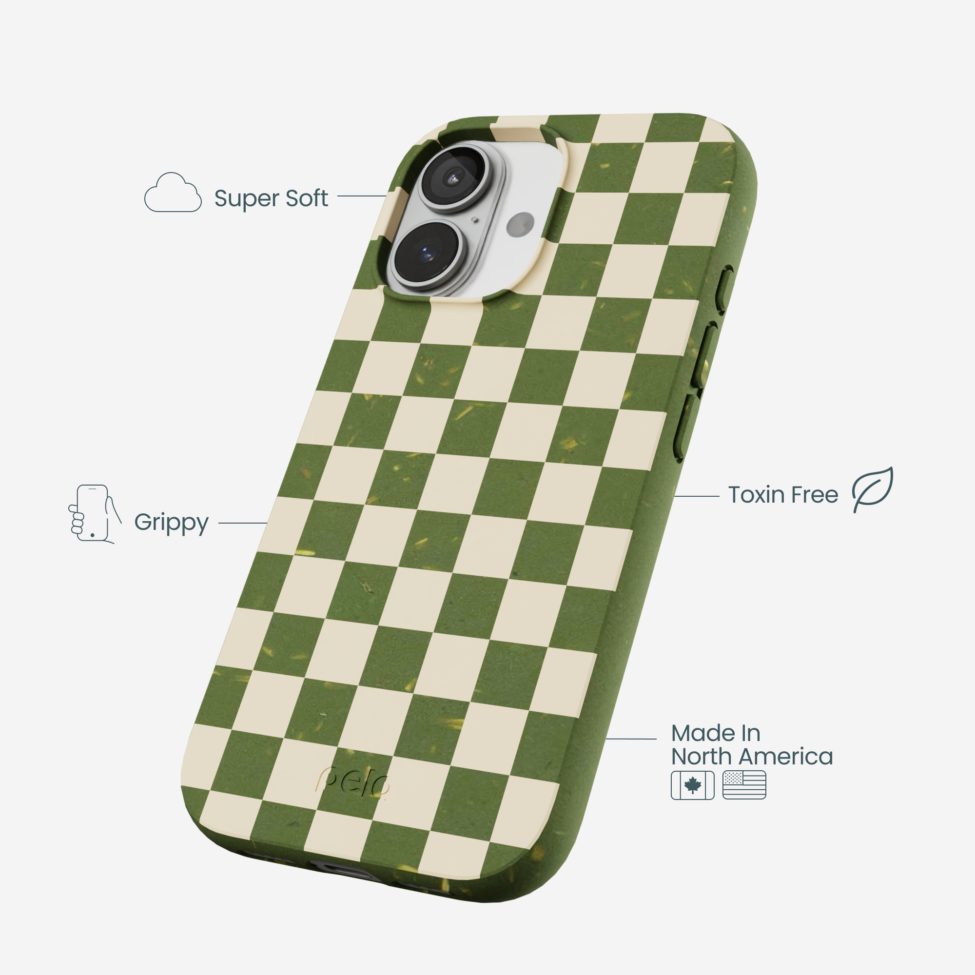 Forest Floor Matcha Check iPhone 17 Case - Image 4