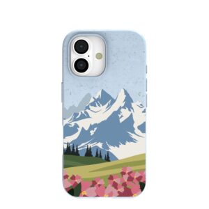 Powder Blue Mountains and Blooms iPhone 17 Case