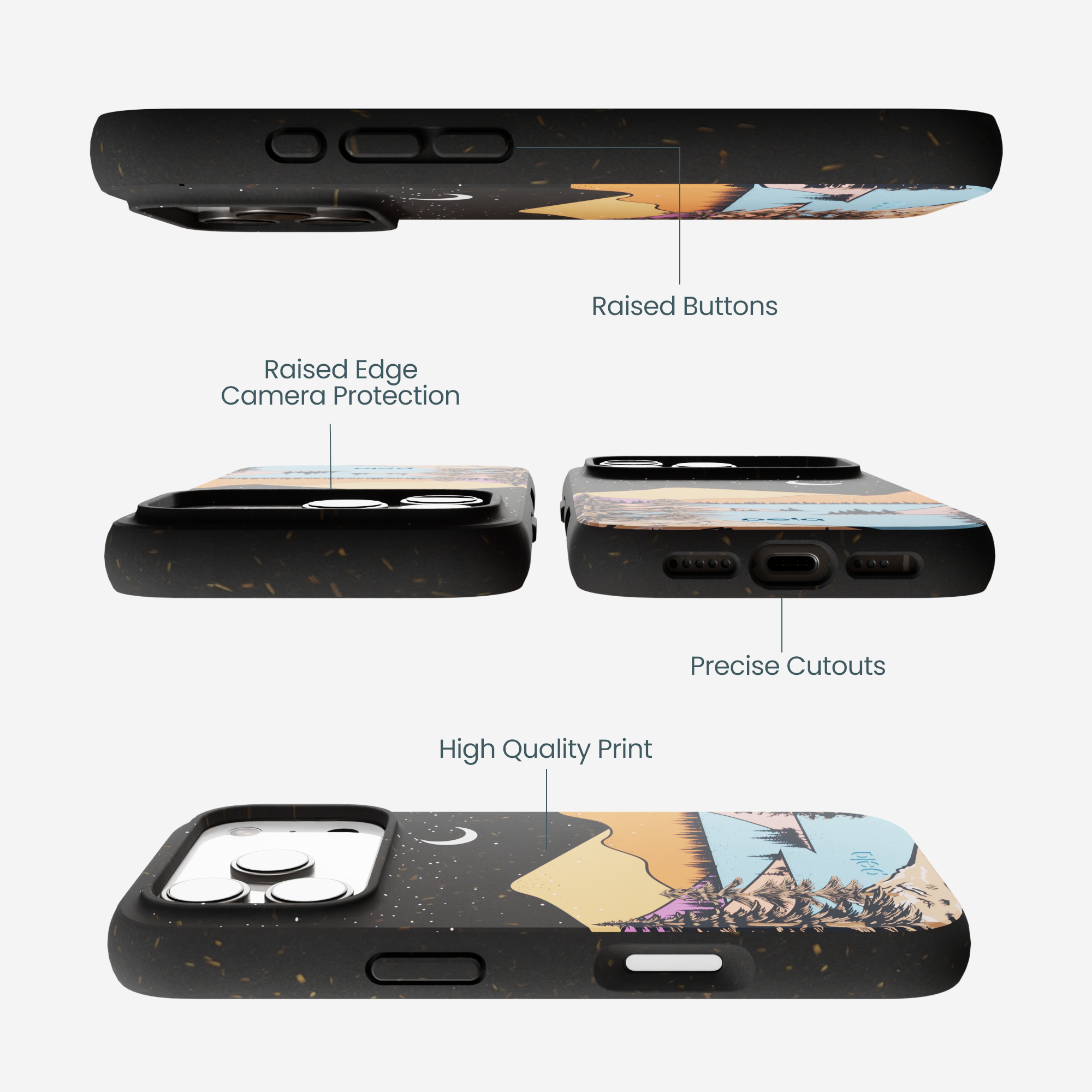 Black Night Trails iPhone 17 Pro Case - Image 3