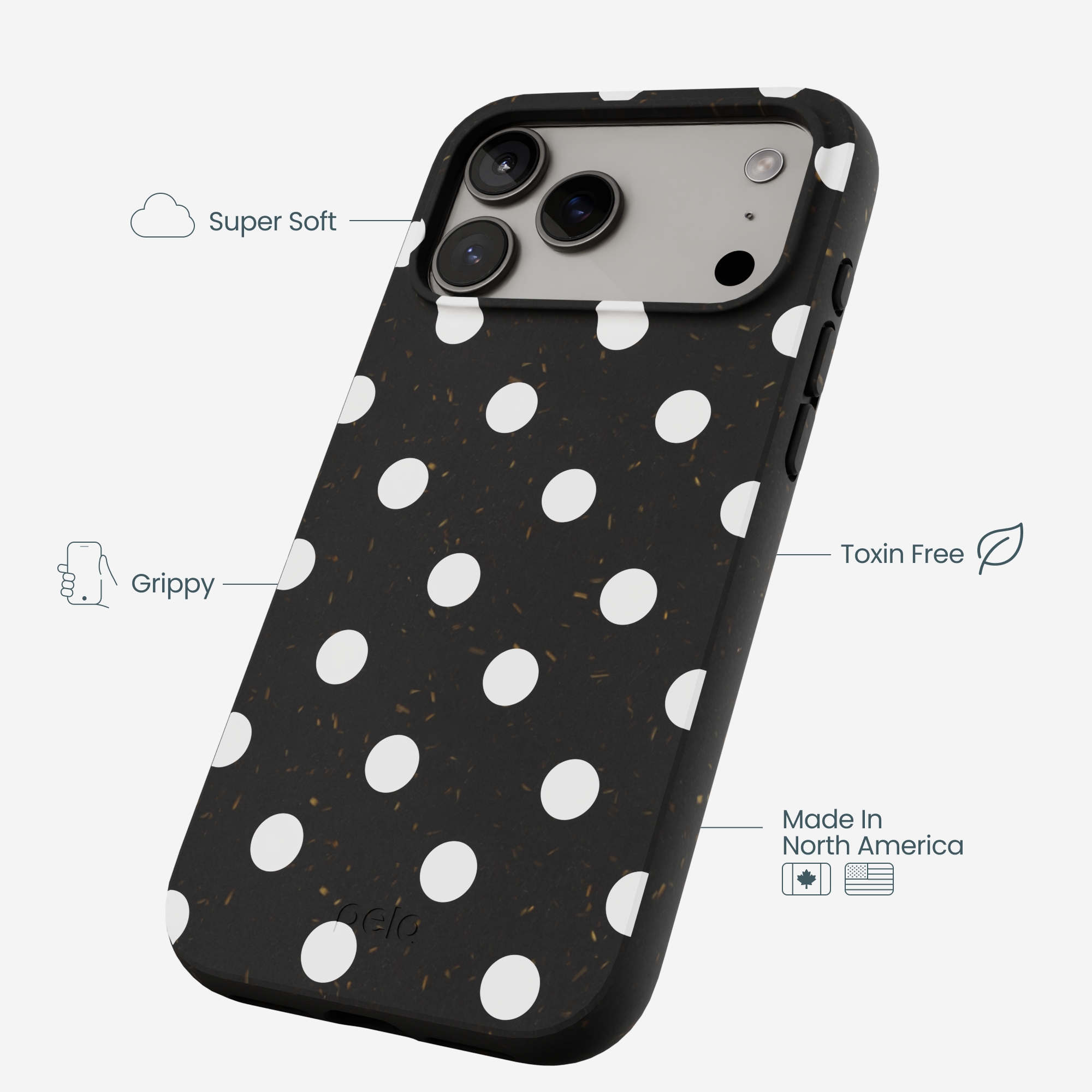 Black Polka Confetti iPhone 17 Pro Max Case - Image 4